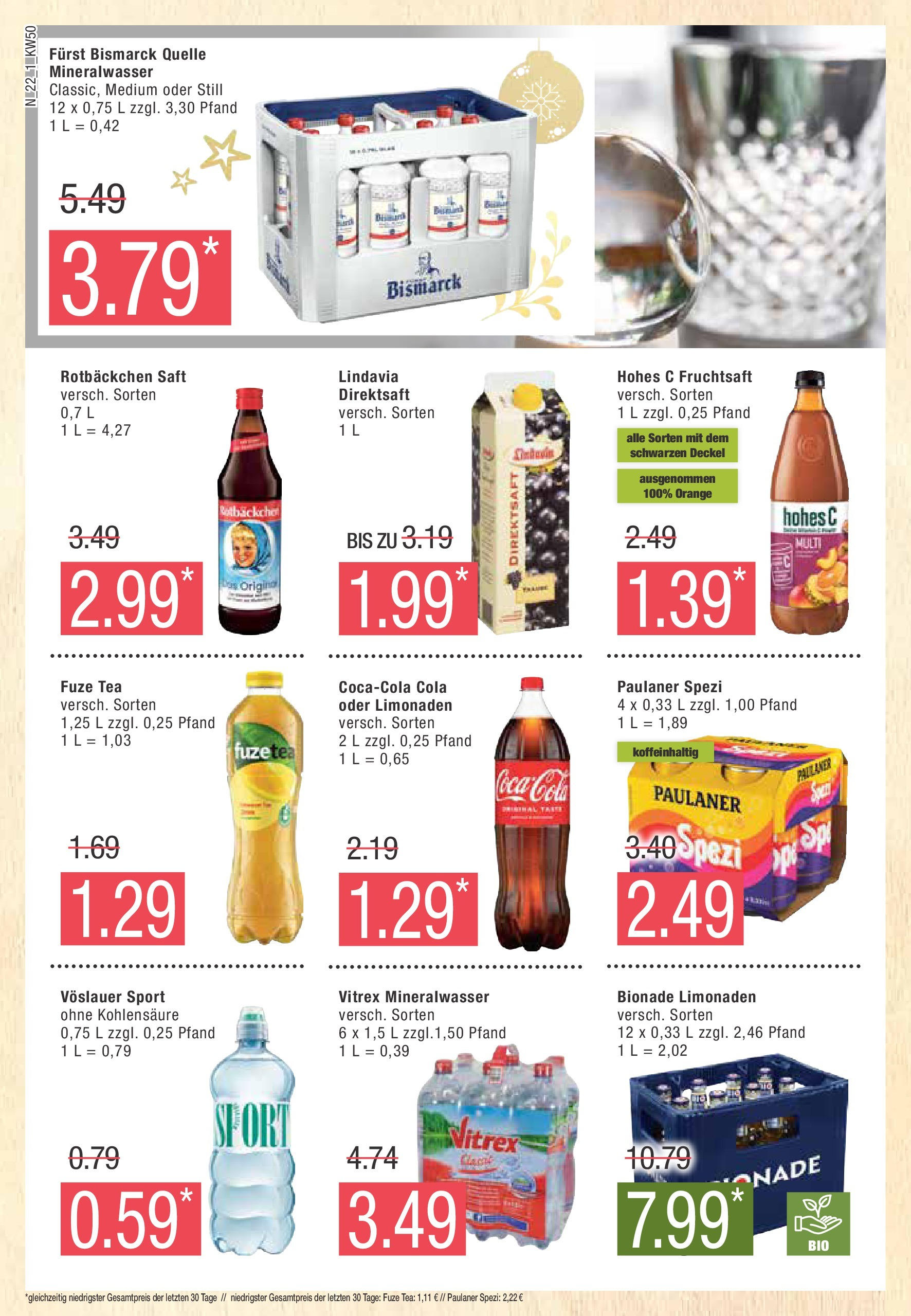 Edeka - EDEKA: Wochenangebote (ab 08.12.2024) » Angebote Online | Seite: 22 | Produkte: Cola, Bionade, Mineralwasser, Fruchtsaft