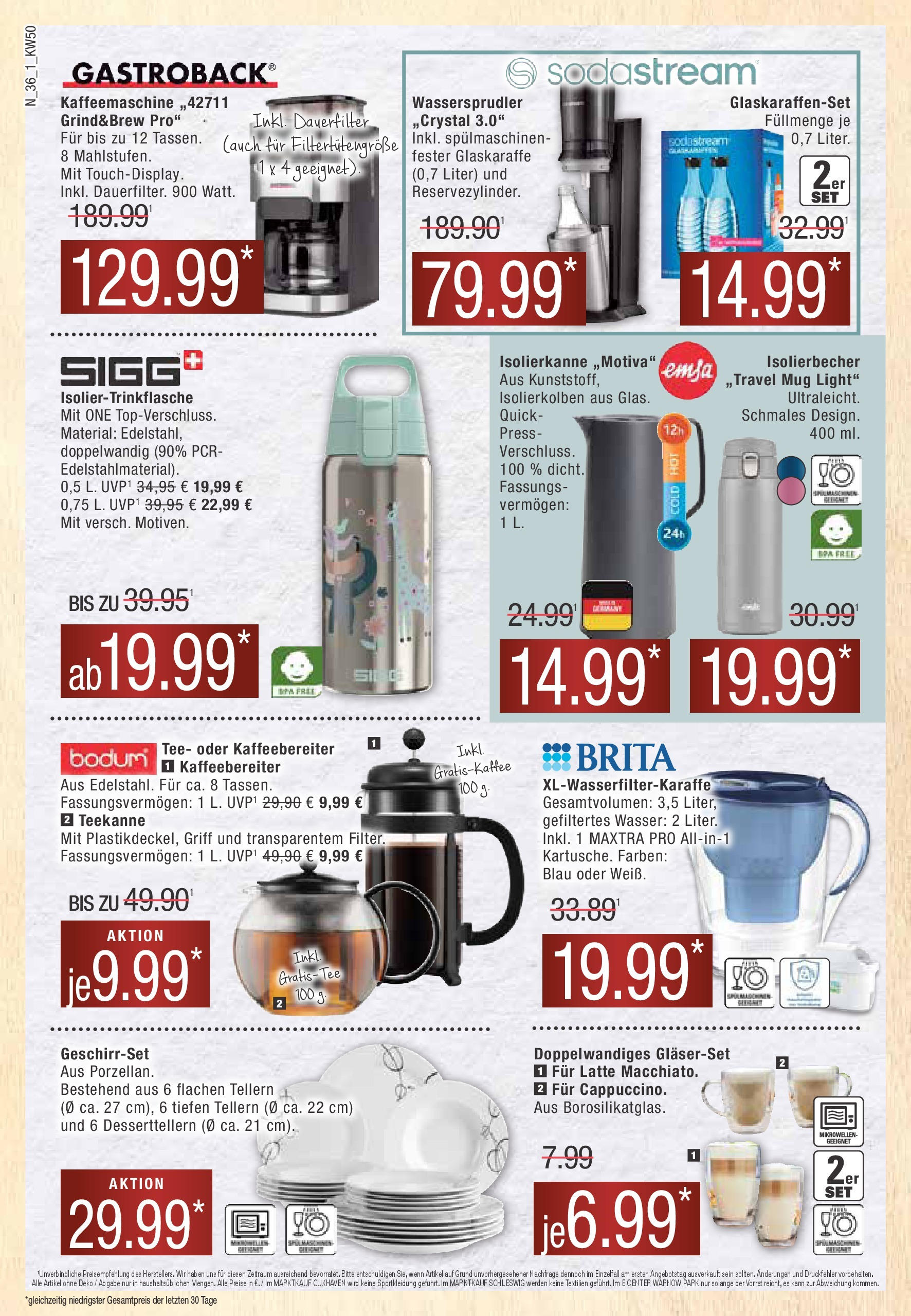 Edeka - EDEKA: Wochenangebote (ab 08.12.2024) » Angebote Online | Seite: 36 | Produkte: Kaffeemaschine, Wasser, Teekanne, Sodastream