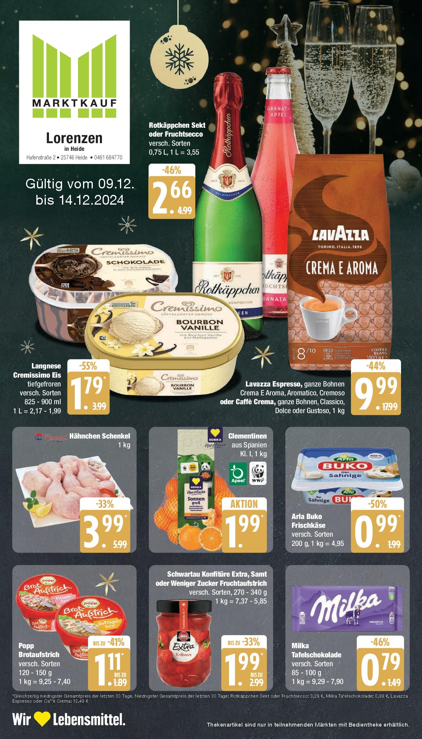 Marktkauf - Marktkauf: Wochenangebote (ab 08.12.2024) » Angebote online | Seite: 1 | Produkte: Hahnchen, Cremissimo, Sekt, Eis