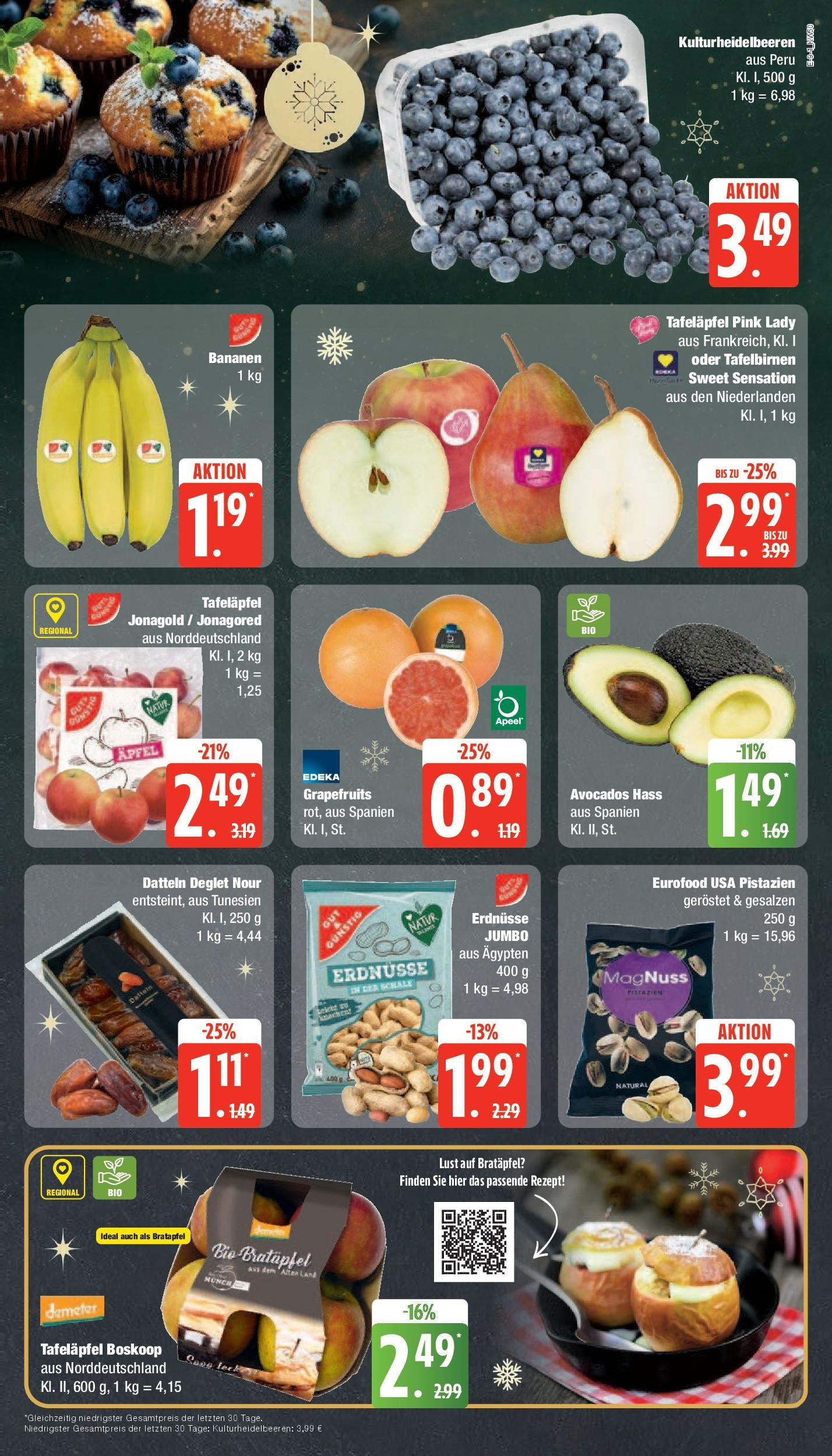 Marktkauf - Marktkauf: Wochenangebote (ab 08.12.2024) » Angebote online | Seite: 9 | Produkte: Erdnüsse, Äpfel, Bananen, Pistazien