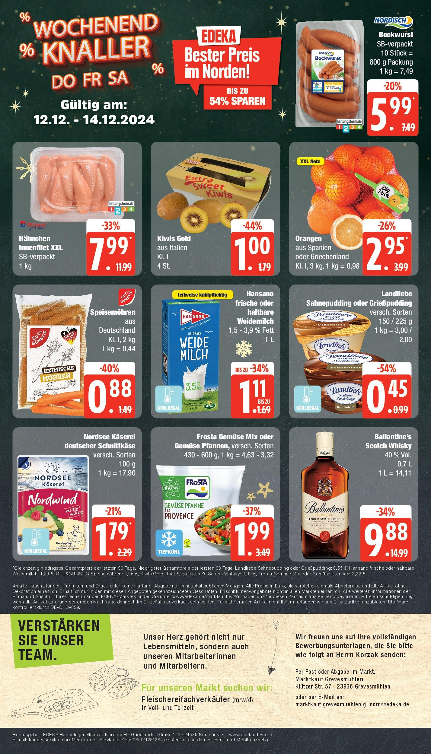 Marktkauf - Marktkauf: Wochenangebote (ab 08.12.2024) » Angebote online | Seite: 24 | Produkte: Bockwurst, Hahnchen, Pudding, Frosta