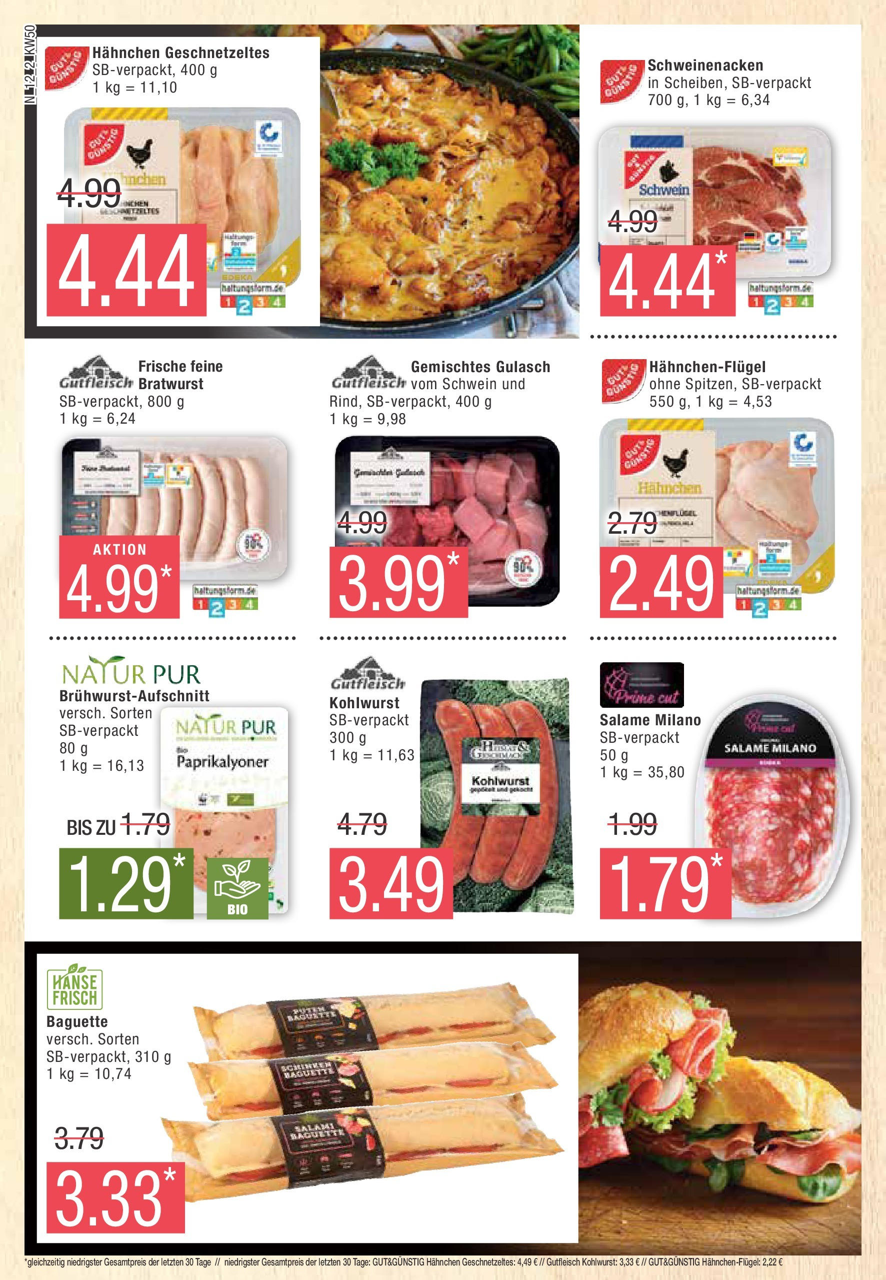 Edeka - EDEKA: Wochenangebote (ab 08.12.2024) » Angebote Online | Seite: 12 | Produkte: Hahnchen, Bratwurst, Schweinenacken, Gulasch