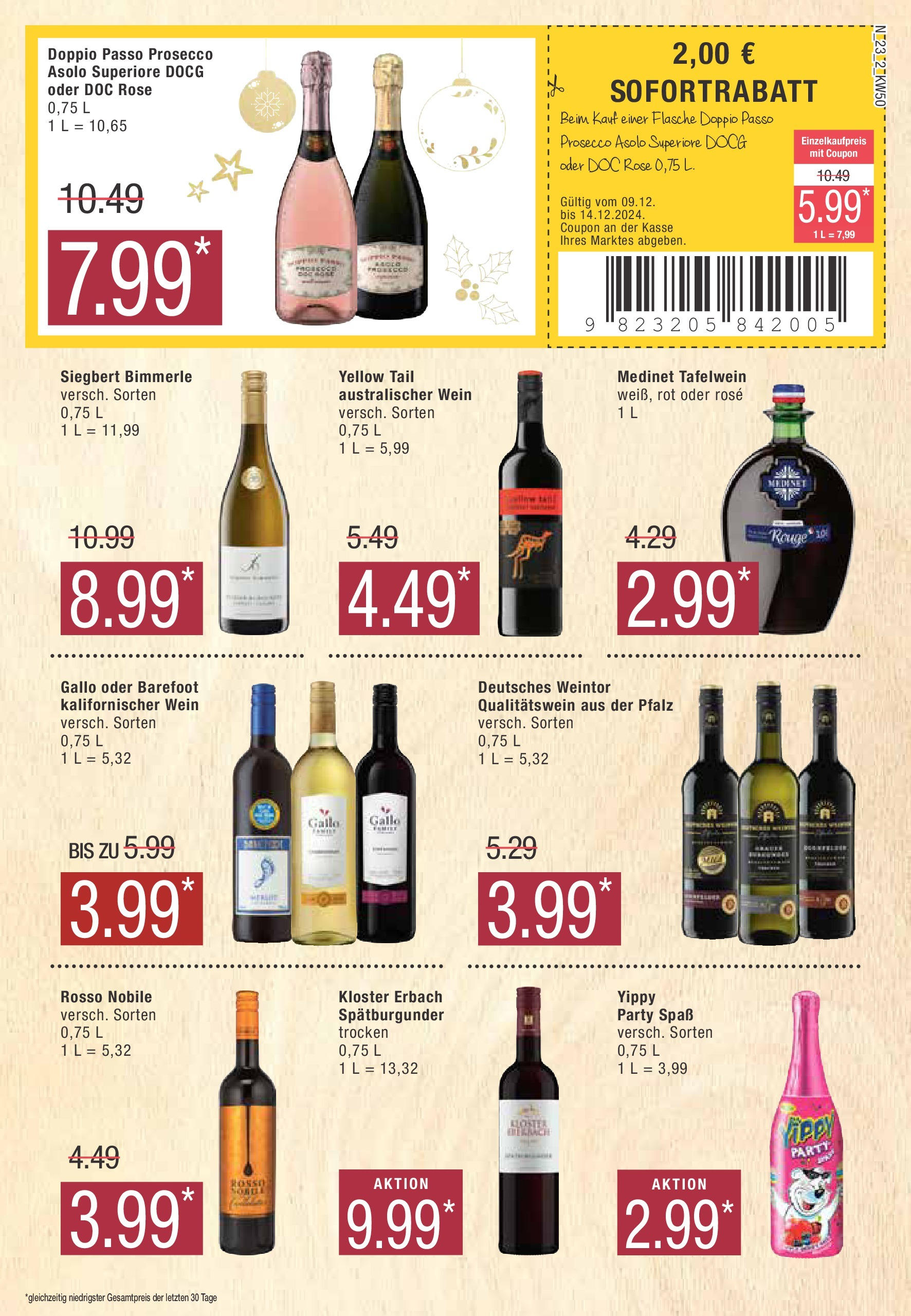 Edeka - EDEKA: Wochenangebote (ab 08.12.2024) » Angebote Online | Seite: 23 | Produkte: Rouge, Prosecco, Doppio Passo, Wein