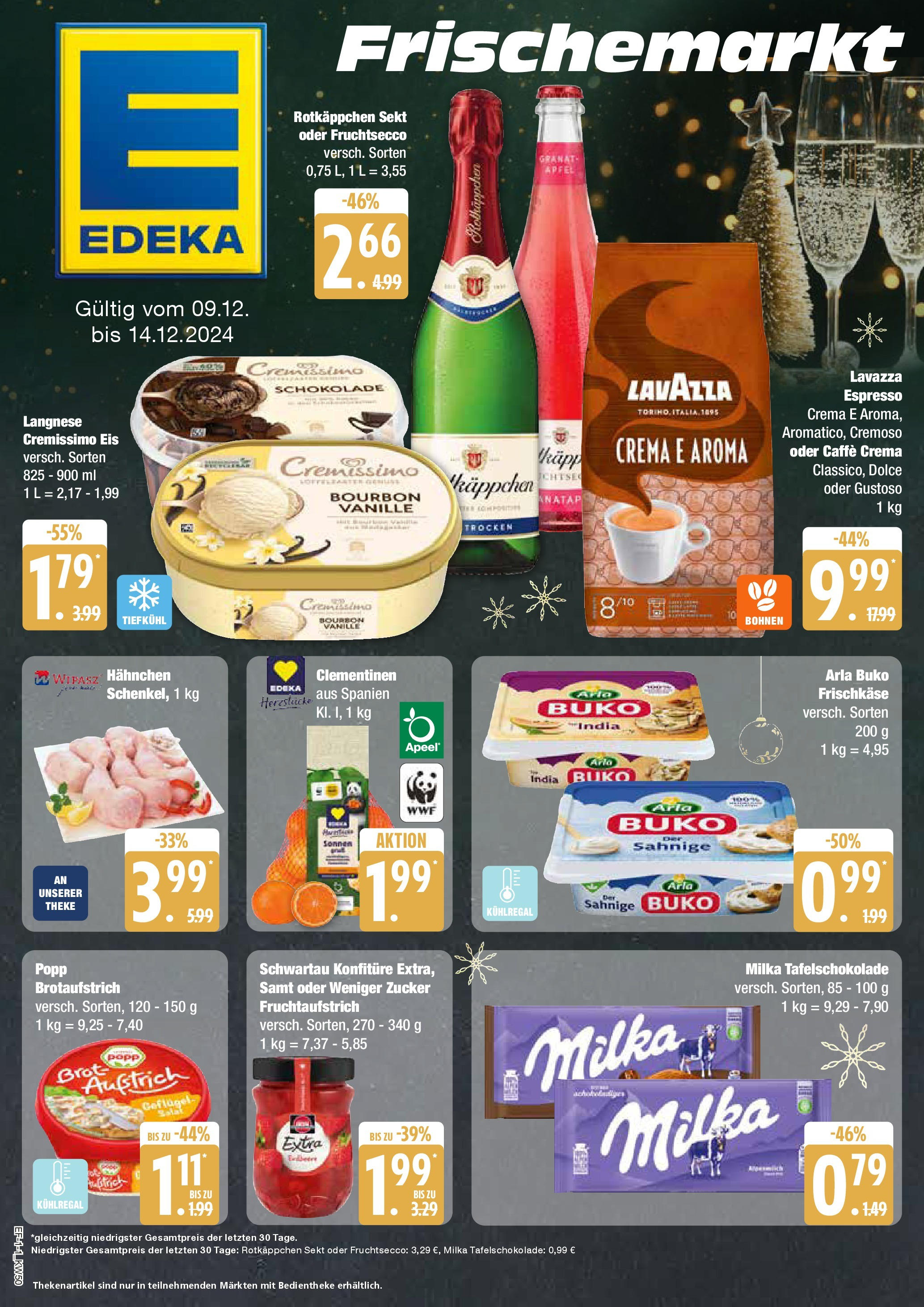 Edeka - Hamburg, Bremer Straße 31-33 (ab 09.12.2024) » Angebote Online | Seite: 1 | Produkte: Hahnchen, Äpfel, Zucker, Frischkase