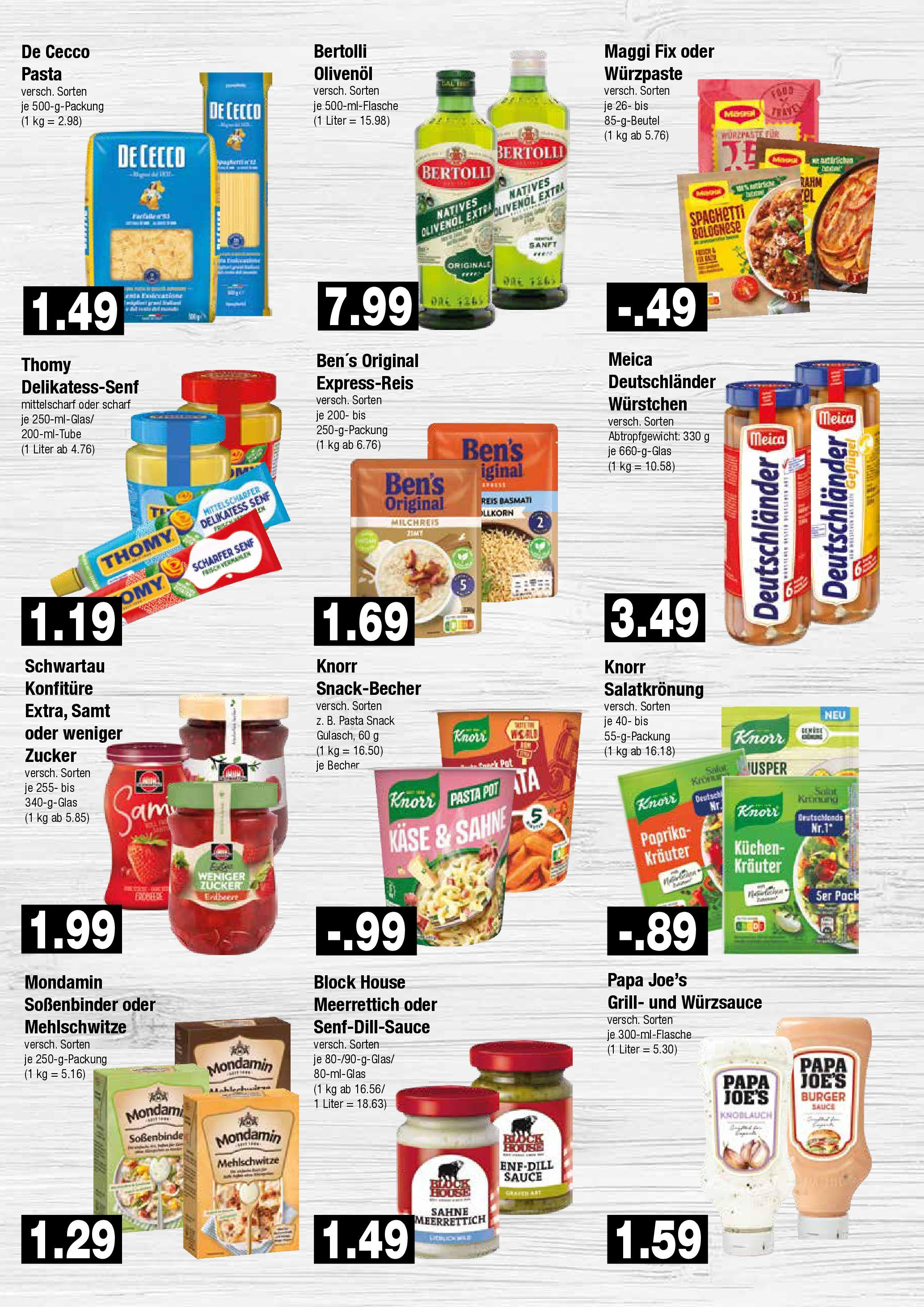 Edeka - EDEKA: Wochenangebote (ab 08.12.2024) » Angebote Online | Seite: 5 | Produkte: Burger, Knorr, Zucker, Pasta