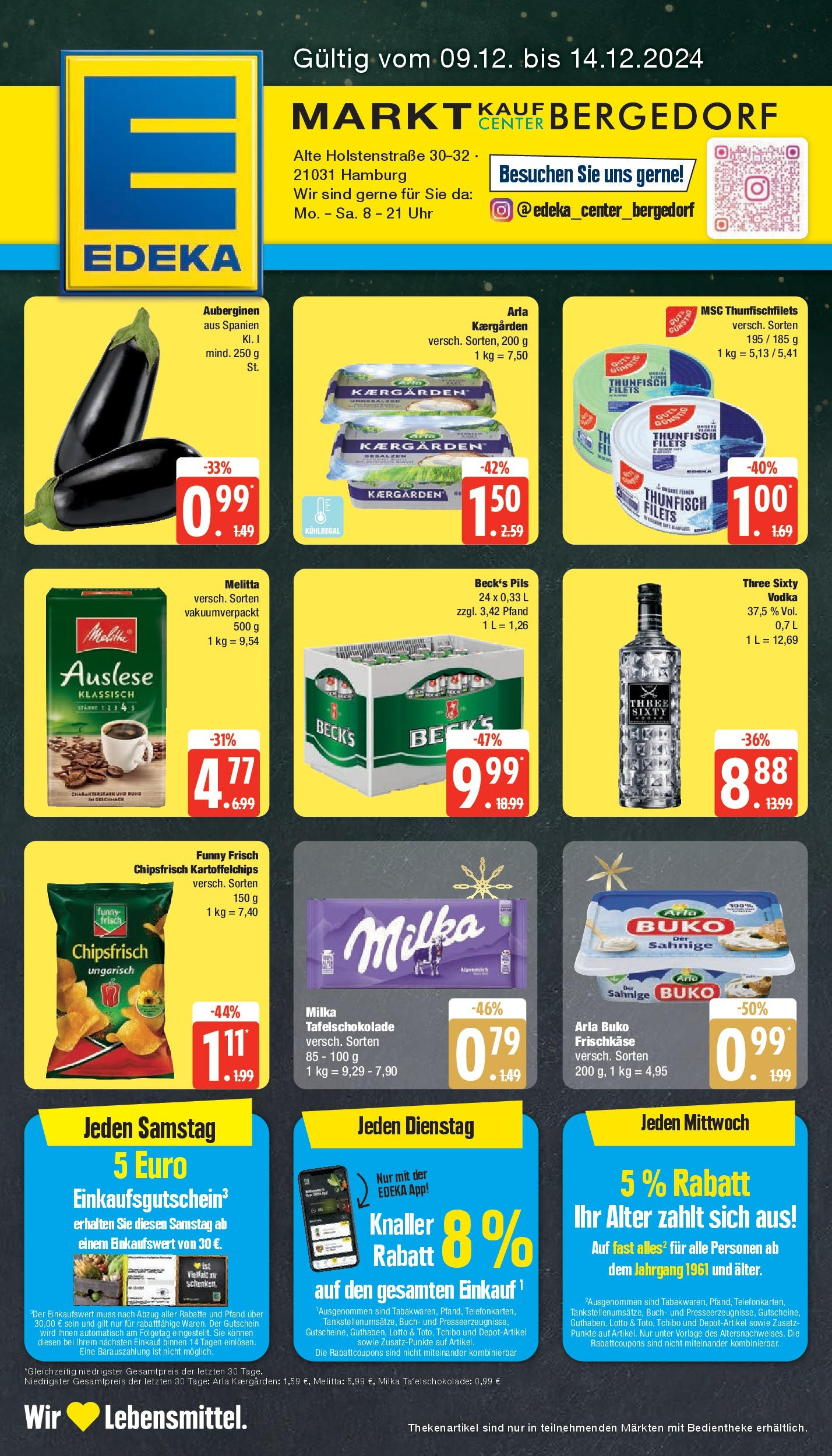 Edeka - EDEKA: Wochenangebote (ab 08.12.2024) » Angebote Online | Seite: 1 | Produkte: Thunfisch, Pils, Milka, Arla buko