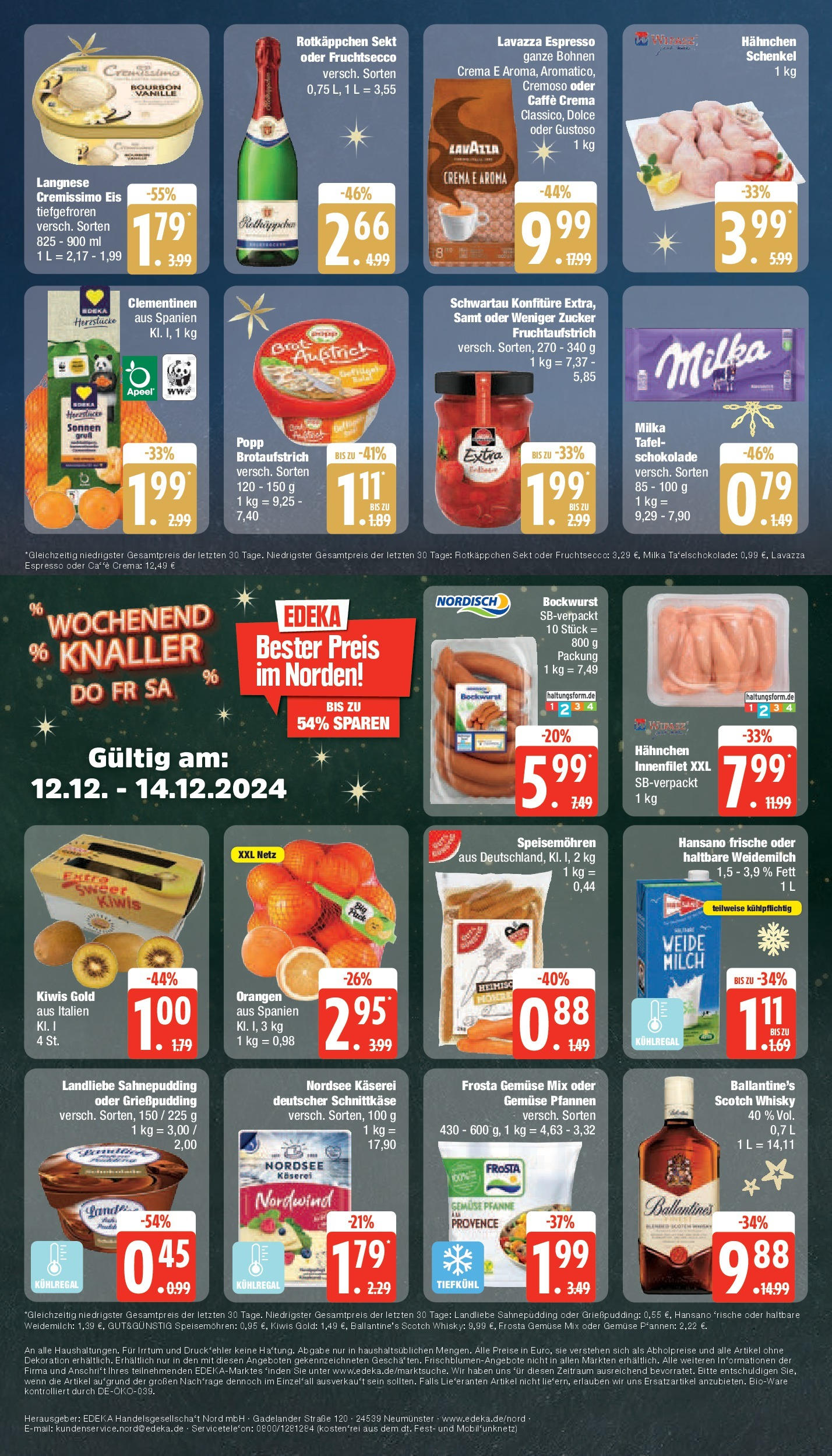 Edeka - EDEKA: Wochenangebote (ab 08.12.2024) » Angebote Online | Seite: 24 | Produkte: Whisky, Gemüse, Rotkäppchen, Eis