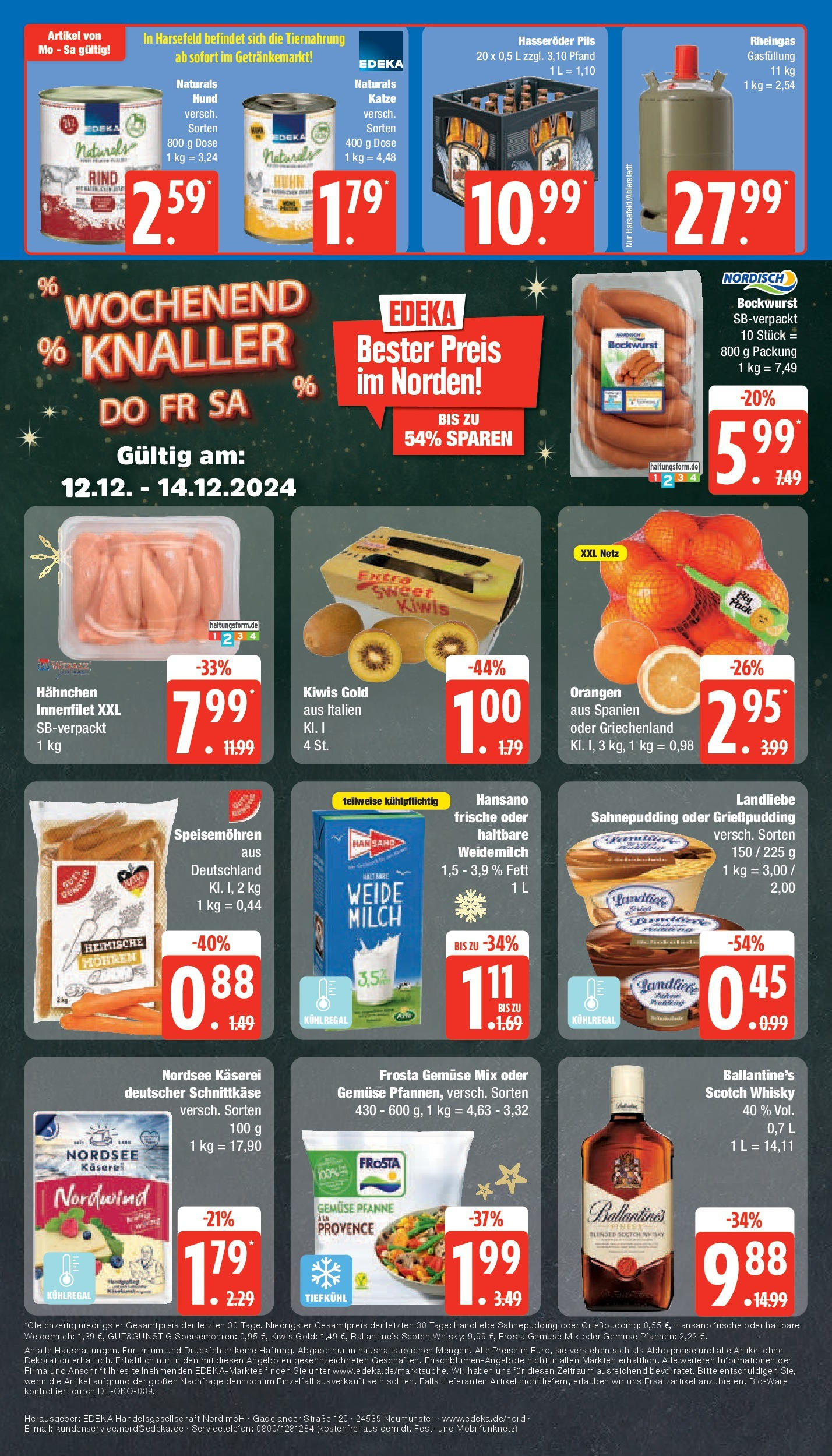 Edeka - EDEKA: Wochenangebote (ab 08.12.2024) » Angebote Online | Seite: 24 | Produkte: Hahnchen, Milch, Orangen, Frosta