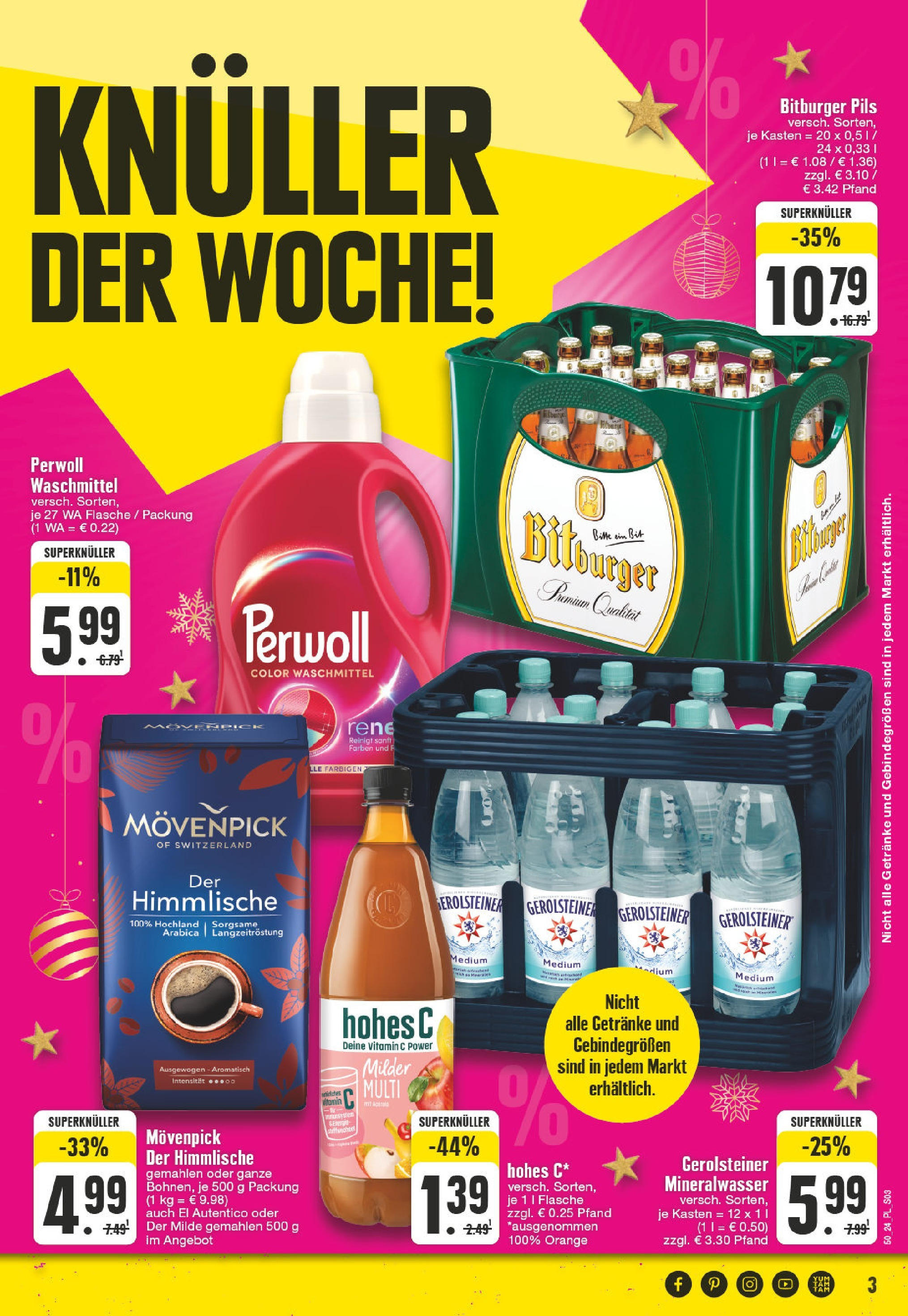 Edeka - EDEKA: Wochenangebote (ab 08.12.2024) » Angebote Online | Seite: 3 | Produkte: Bitburger, Perwoll, Mineralwasser, Gerolsteiner