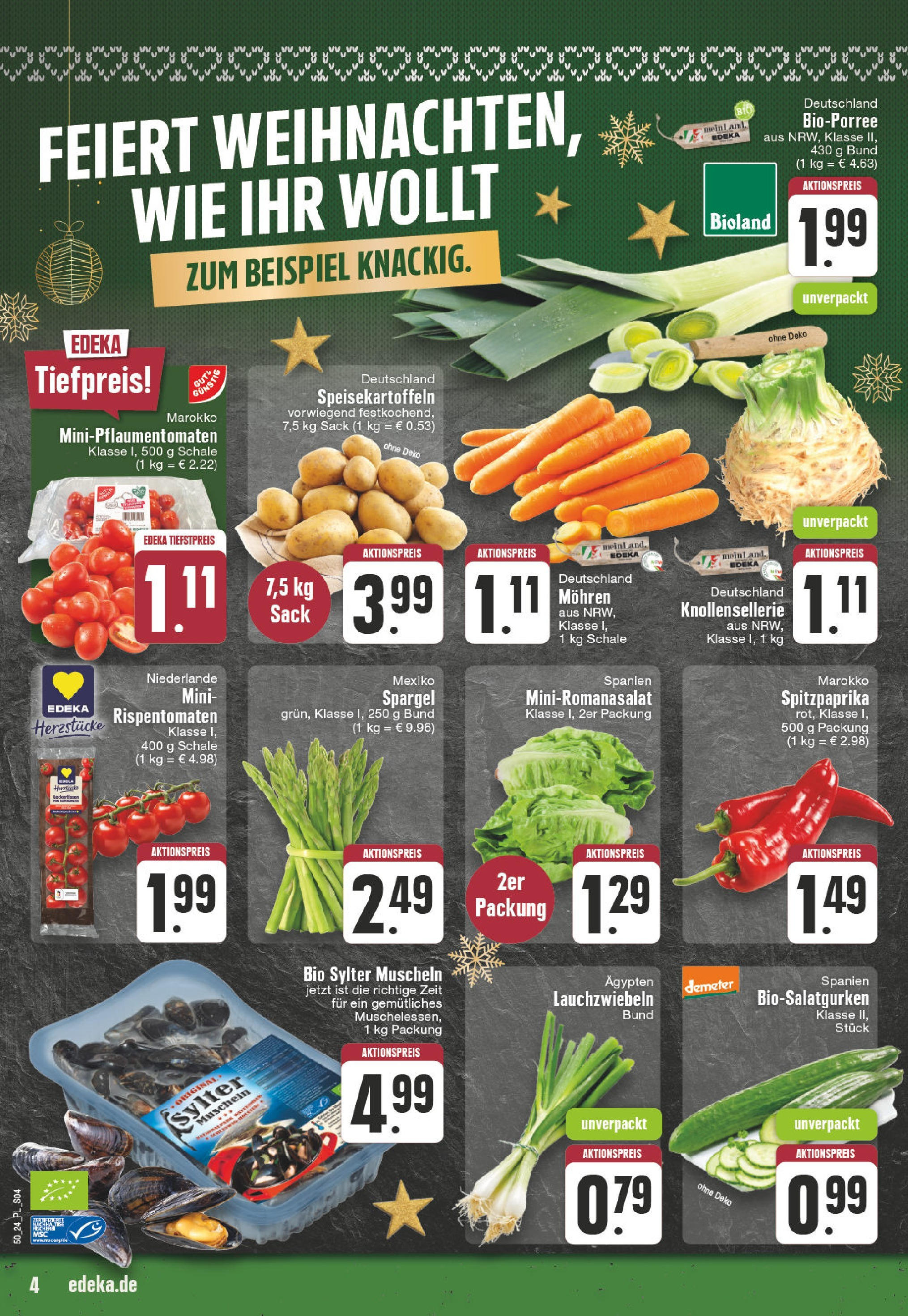 Edeka - EDEKA: Wochenangebote (ab 08.12.2024) » Angebote Online | Seite: 4 | Produkte: Spargel, Mohren