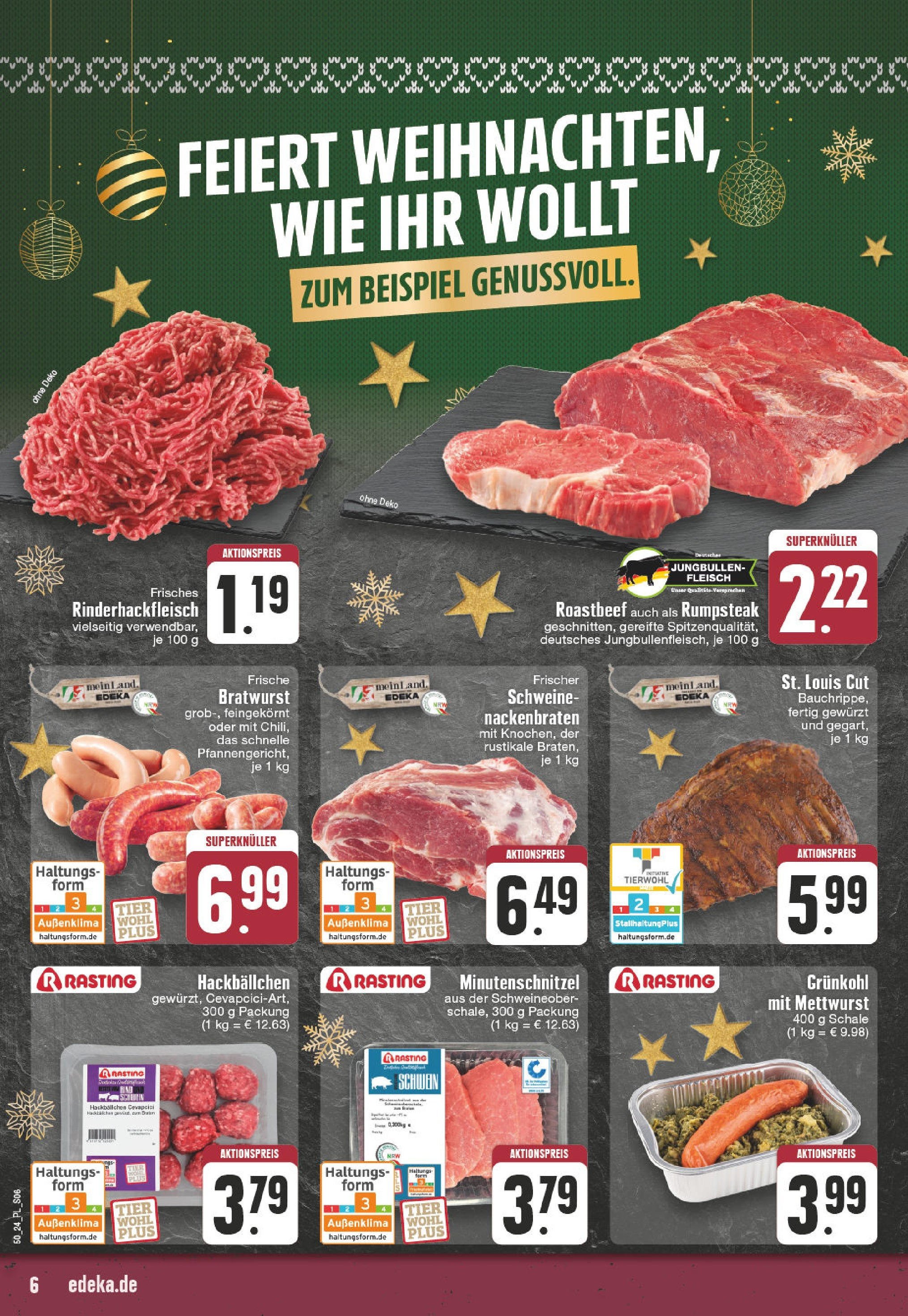 Edeka - EDEKA: Wochenangebote (ab 08.12.2024) » Angebote Online | Seite: 6 | Produkte: Bratwurst, Cevapcici, Roastbeef, Fleisch