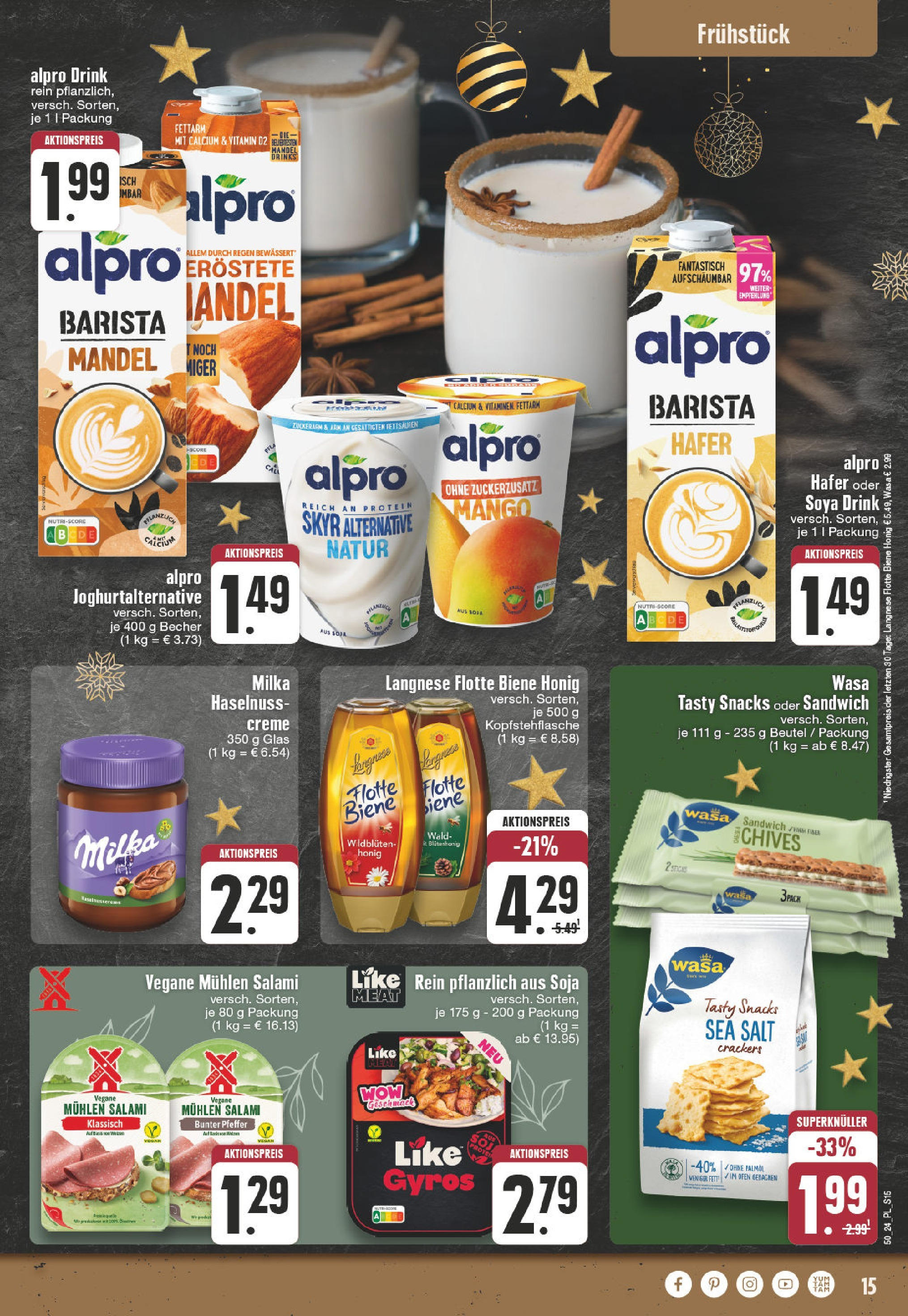 Edeka - EDEKA: Wochenangebote (ab 08.12.2024) » Angebote Online | Seite: 15 | Produkte: Langnese, Alpro, Pfeffer, Mango