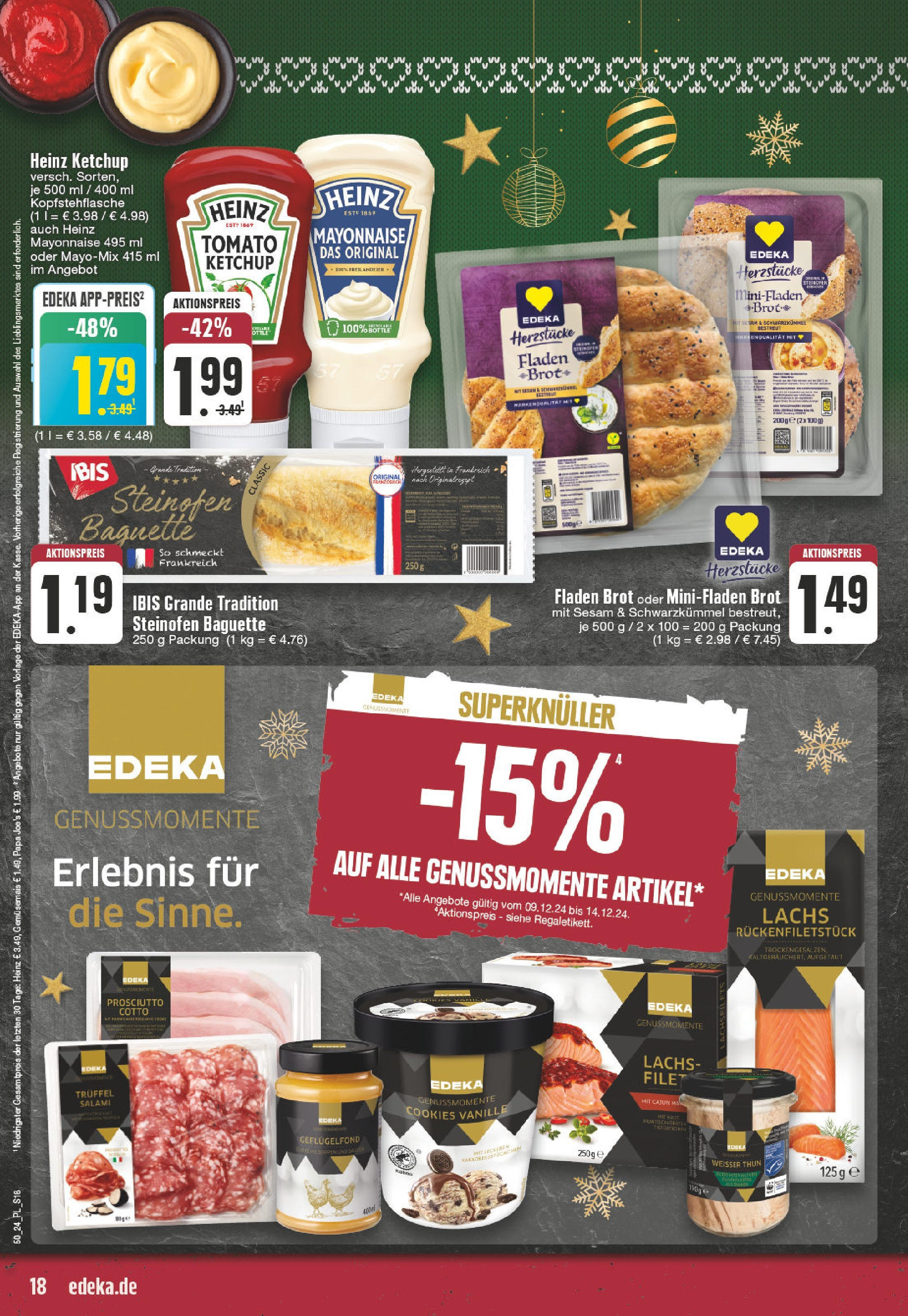 Edeka - EDEKA: Wochenangebote (ab 08.12.2024) » Angebote Online | Seite: 18 | Produkte: Lachs, Brot, Salami, Ketchup