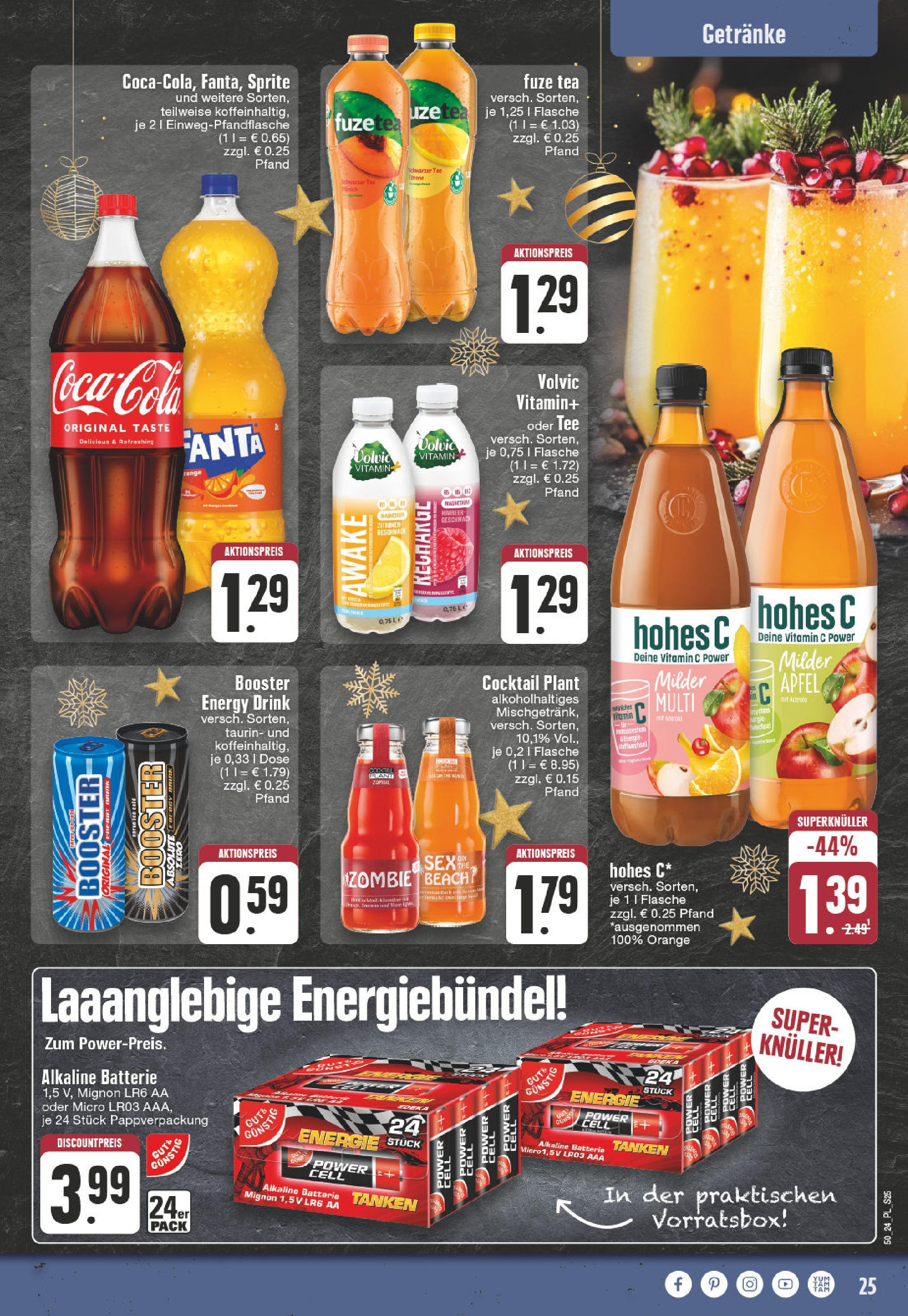 Edeka - EDEKA: Wochenangebote (ab 08.12.2024) » Angebote Online | Seite: 25 | Produkte: Fanta, Batterie, Volvic, Zitronen