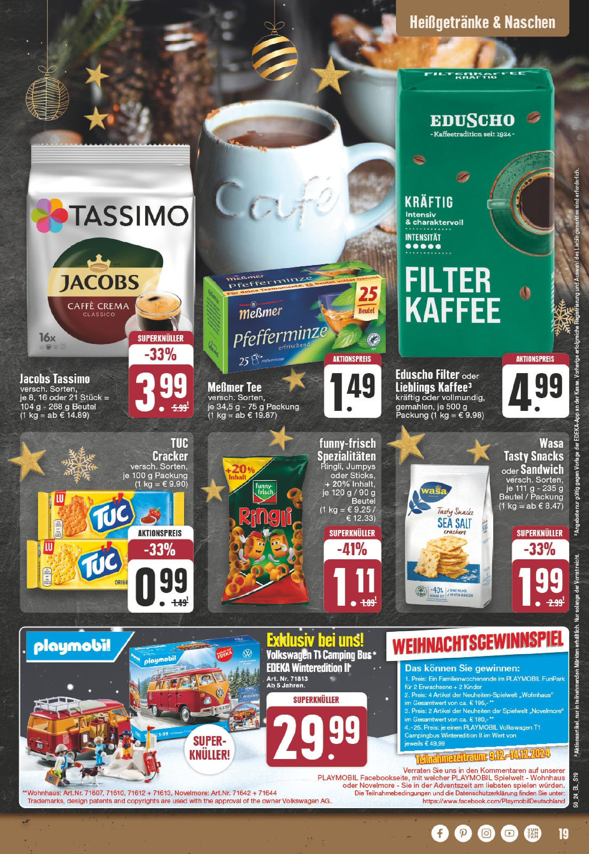 Edeka - EDEKA: Wochenangebote (ab 08.12.2024) » Angebote Online | Seite: 19 | Produkte: Kaffee, Funny frisch, Tee, Eduscho