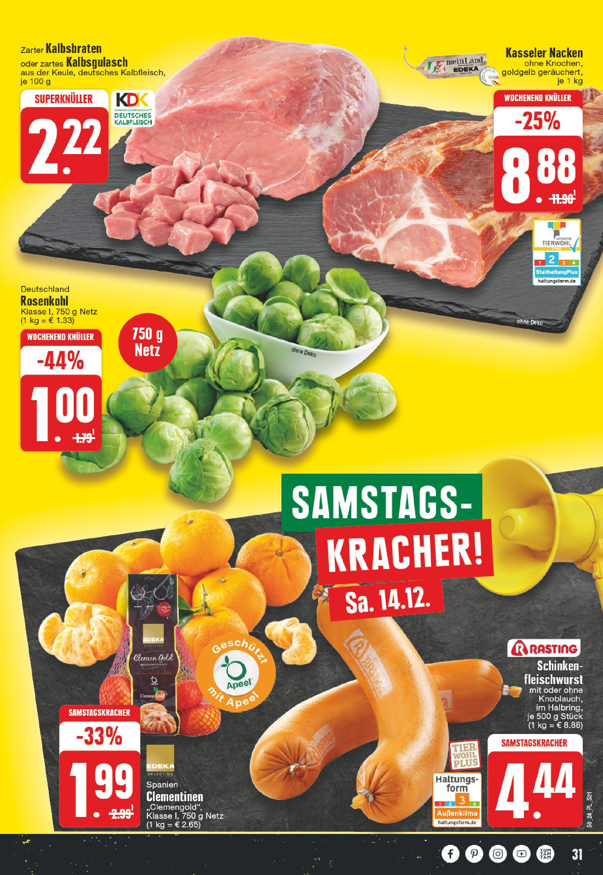 Edeka - EDEKA: Wochenangebote (ab 08.12.2024) » Angebote Online | Seite: 31 | Produkte: Kasseler nacken, Schinken