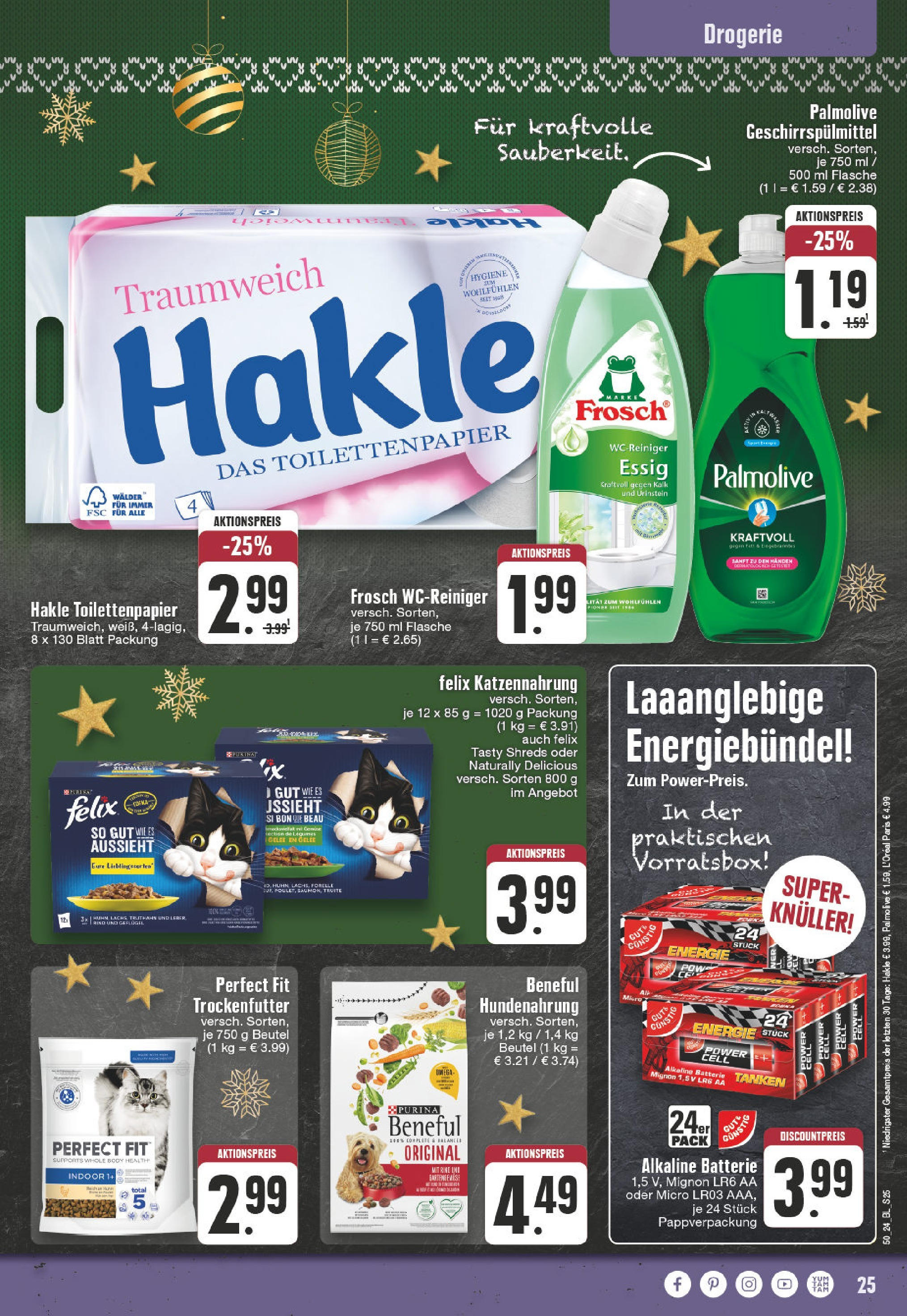 Edeka - EDEKA: Wochenangebote (ab 08.12.2024) » Angebote Online | Seite: 25 | Produkte: Essig, Batterie, Lachs, Toilettenpapier