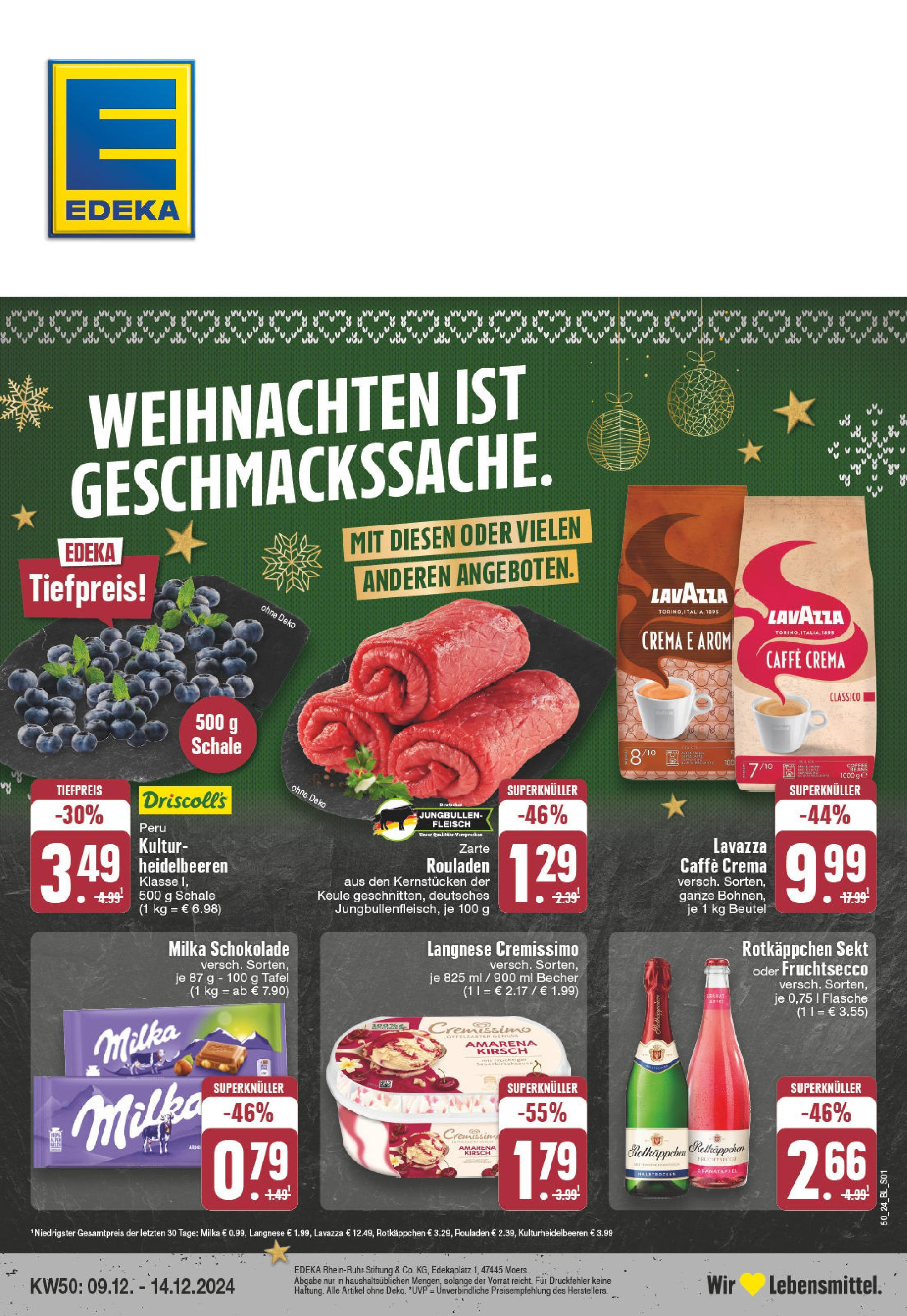 Edeka - EDEKA: Wochenangebote (ab 08.12.2024) » Angebote Online | Seite: 1 | Produkte: Rotkappchen sekt, Langnese, Langnese cremissimo, Cremissimo