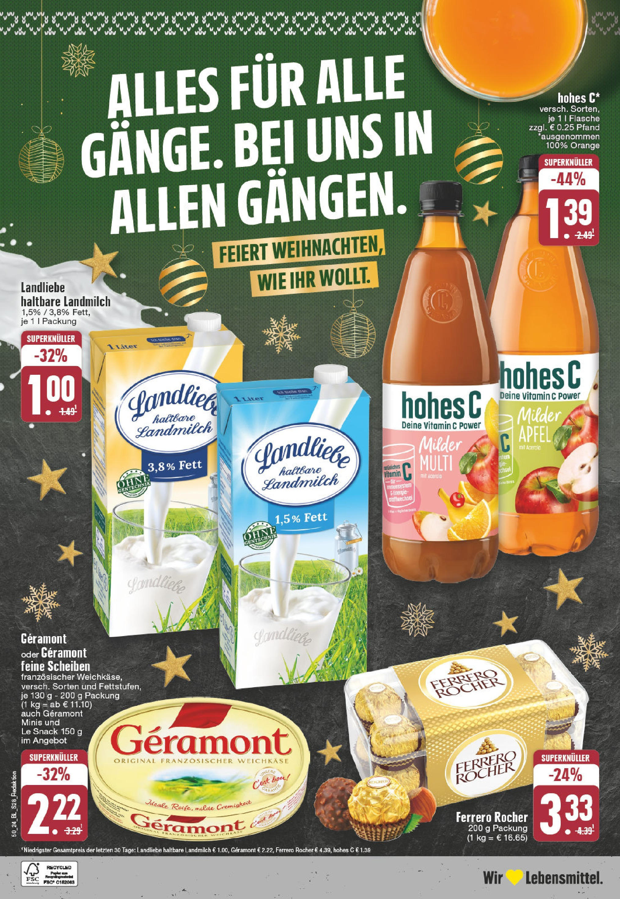 Edeka - EDEKA: Wochenangebote (ab 08.12.2024) » Angebote Online | Seite: 28 | Produkte: Geramont, Ferrero rocher, Äpfel, Hohes c