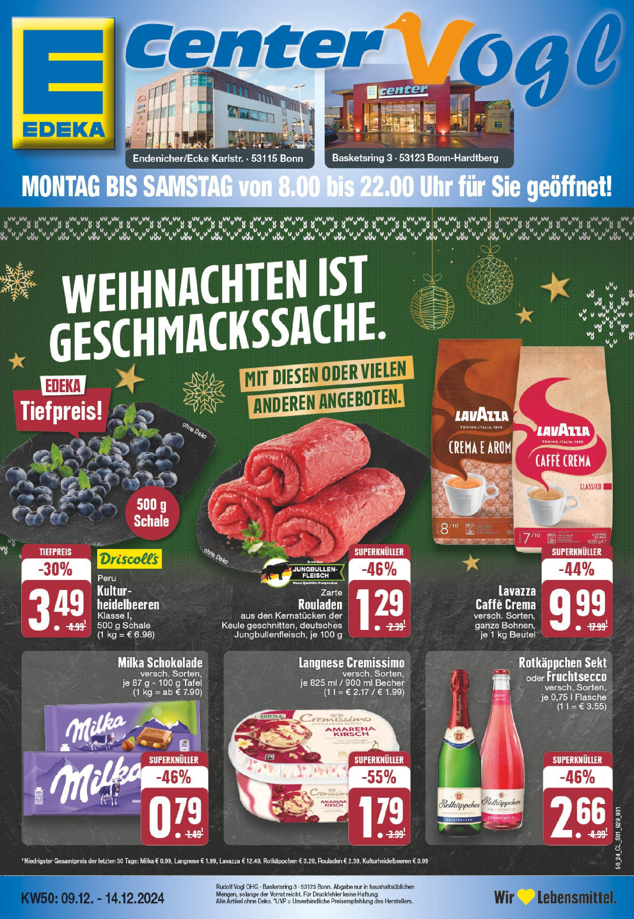 Edeka - EDEKA: Wochenangebote (ab 08.12.2024) » Angebote Online | Seite: 1 | Produkte: Rotkappchen sekt, Langnese cremissimo, Milka schokolade, Sekt