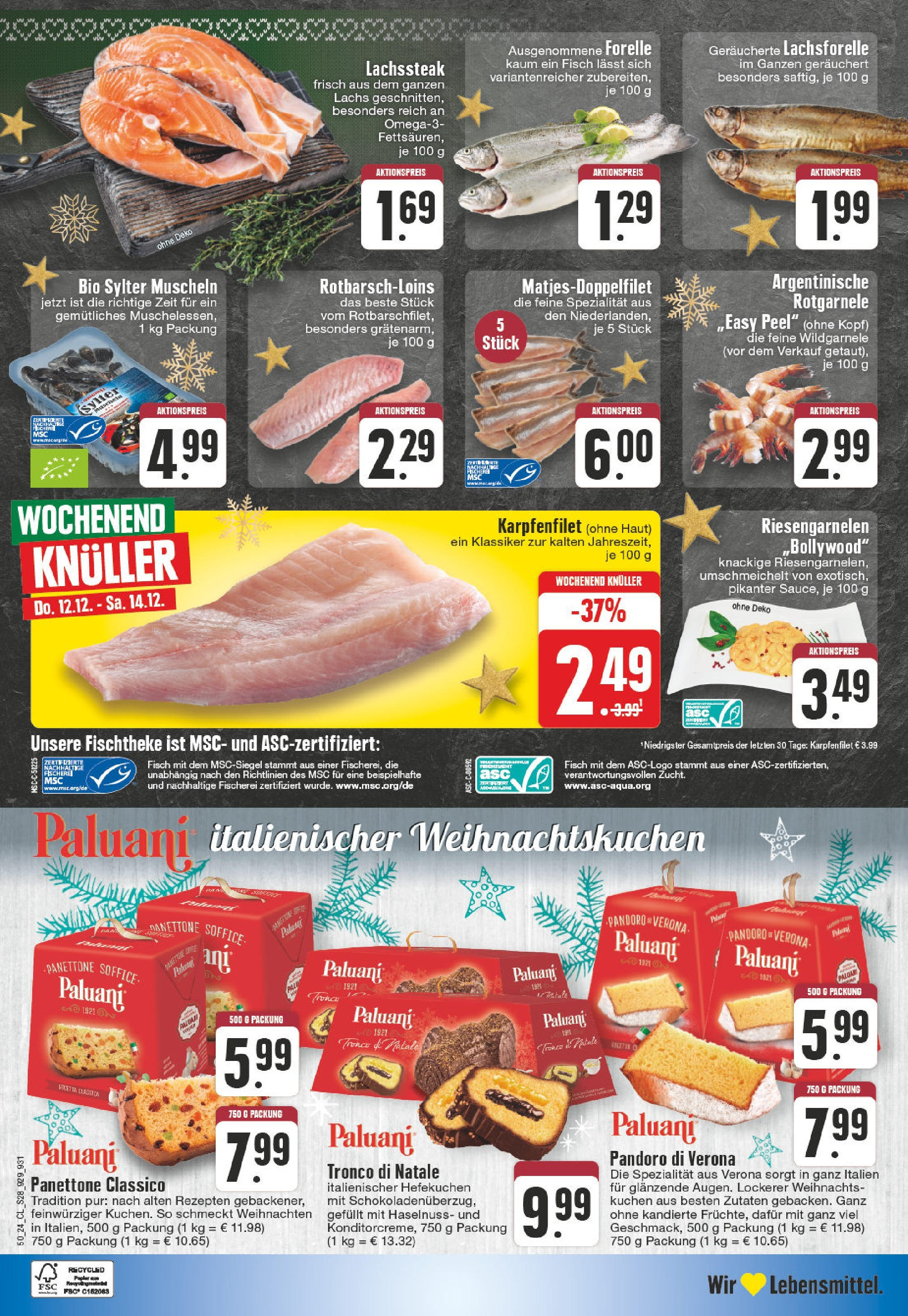 Edeka - EDEKA: Wochenangebote (ab 08.12.2024) » Angebote Online | Seite: 28 | Produkte: Fisch, Lachs, Kuchen