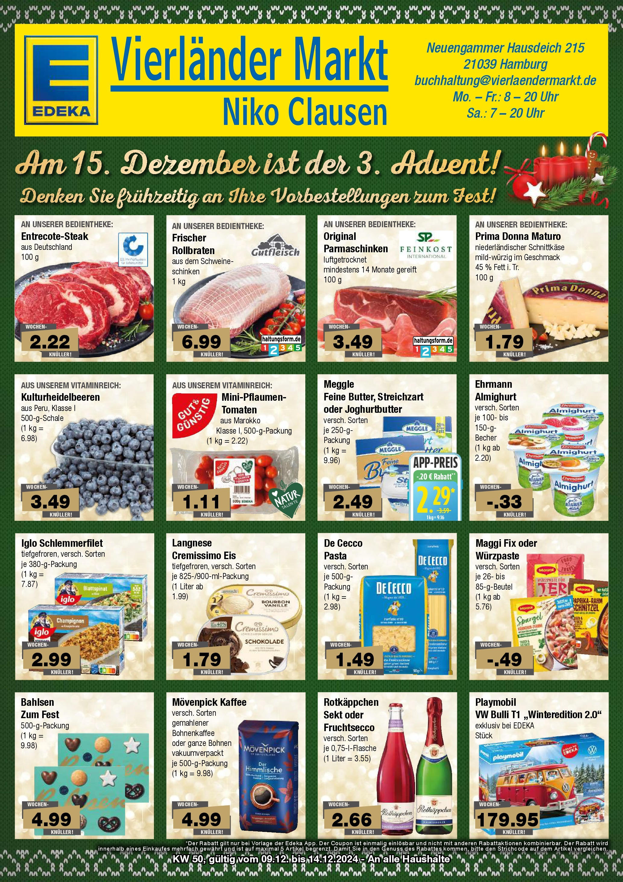 Edeka - EDEKA: Wochenangebote (ab 08.12.2024) » Angebote Online | Seite: 1 | Produkte: Langnese, Schokolade, Tomaten, Uhr