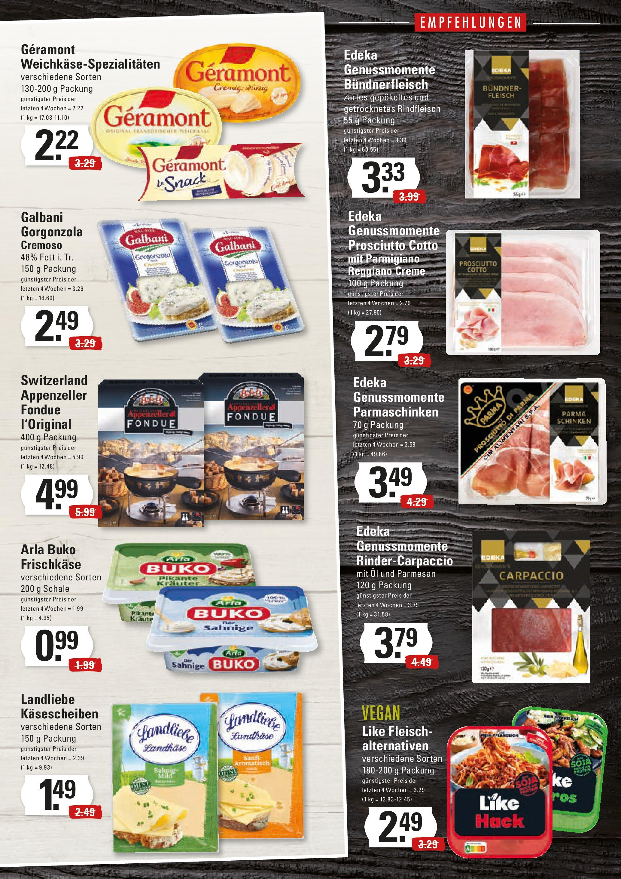 Edeka - Hamburg, Neuer Kamp 31 (ab 09.12.2024) » Angebote Online | Seite: 9 | Produkte: Geramont, Arla buko, Rindfleisch, Fondue