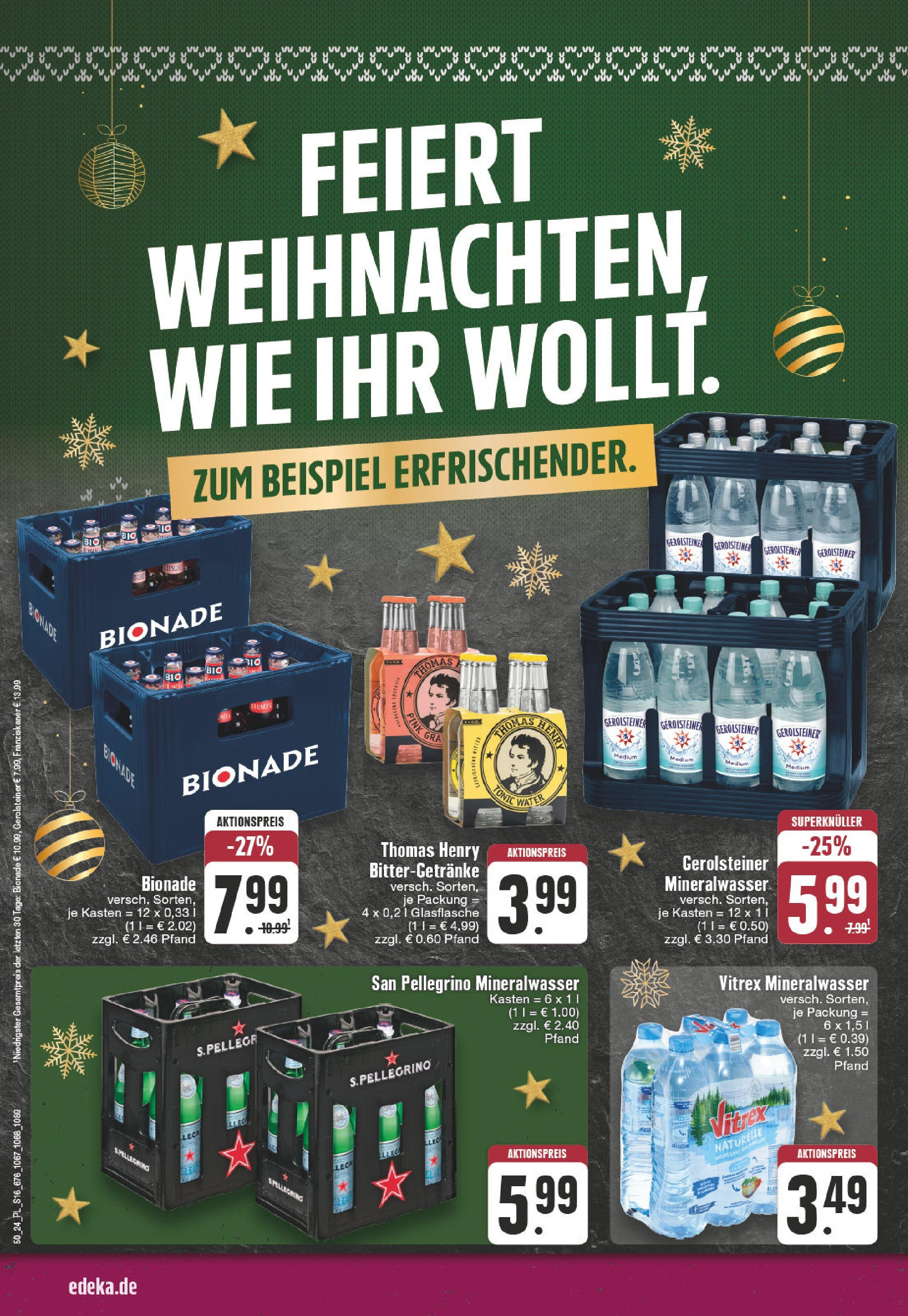 Edeka - EDEKA: Wochenangebote (ab 08.12.2024) » Angebote Online | Seite: 16 | Produkte: Franziskaner, Bionade, Mineralwasser, Gerolsteiner