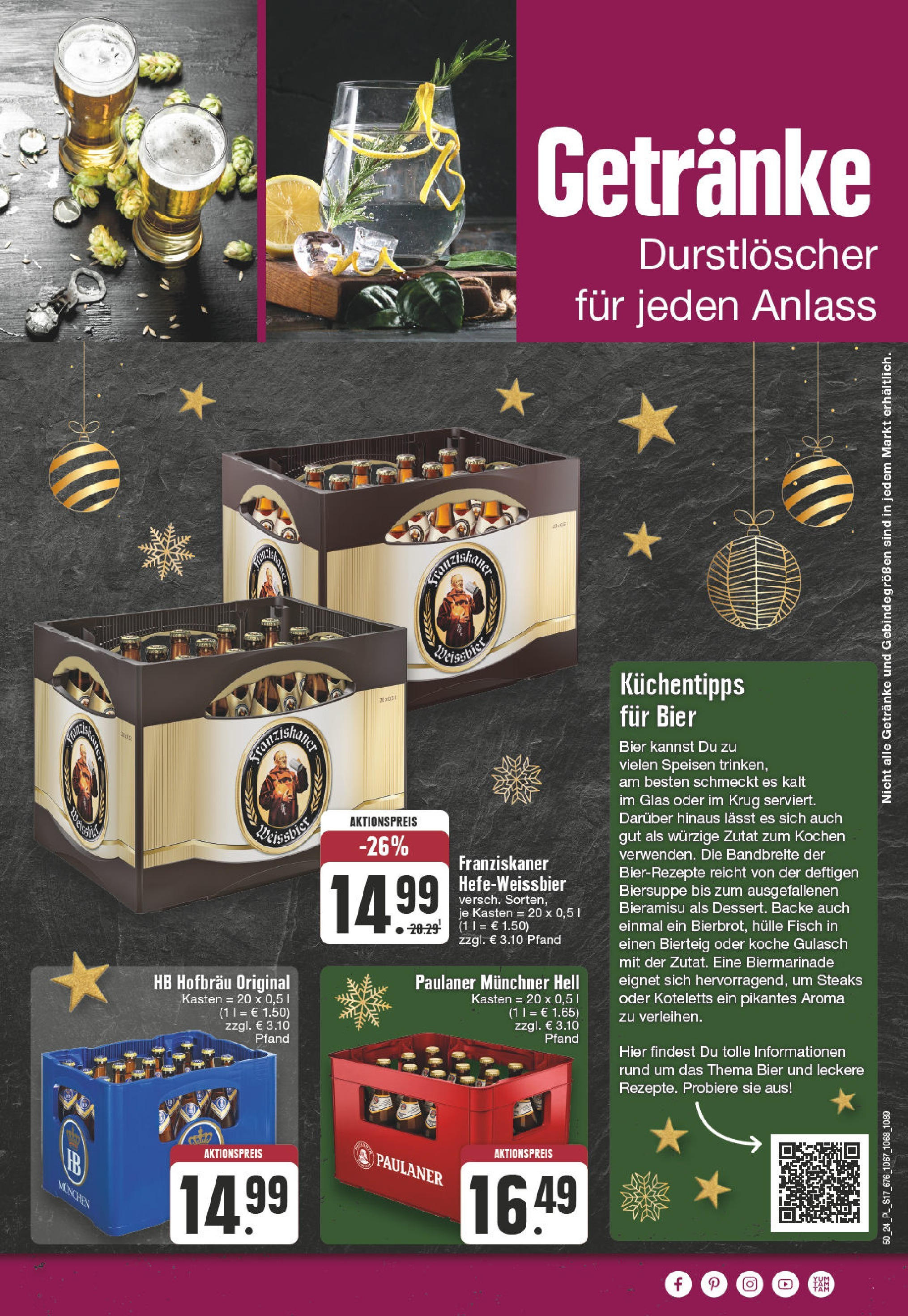 Edeka - EDEKA: Wochenangebote (ab 08.12.2024) » Angebote Online | Seite: 17 | Produkte: Durstloscher, Franziskaner, Bier, Gulasch