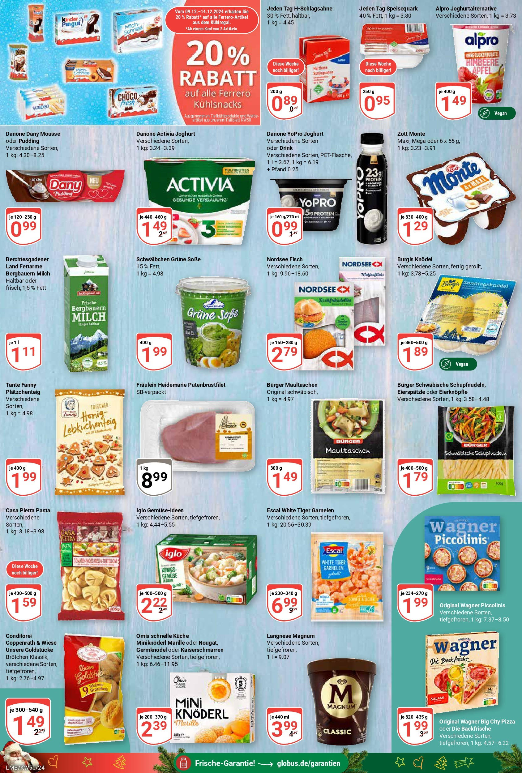 Globus - Limburg, Mundipharma Str. 1  (ab 09.12.2024) » Angebote online | Seite: 9 | Produkte: Danone activia, Joghurt, Mozzarella, Gemüse