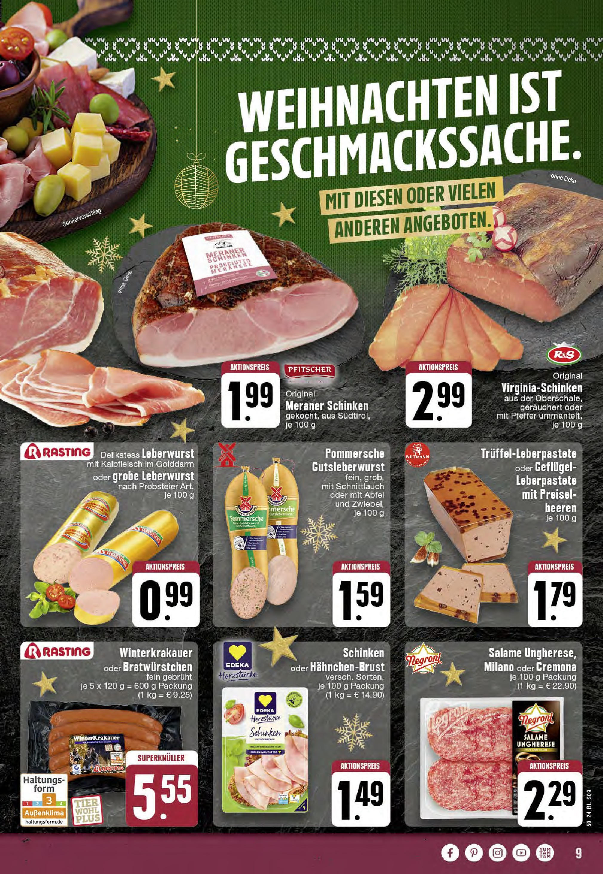 Edeka - EDEKA: Wochenangebote (ab 08.12.2024) » Angebote Online | Seite: 9 | Produkte: Pfeffer, Schinken, Hahnchenbrust