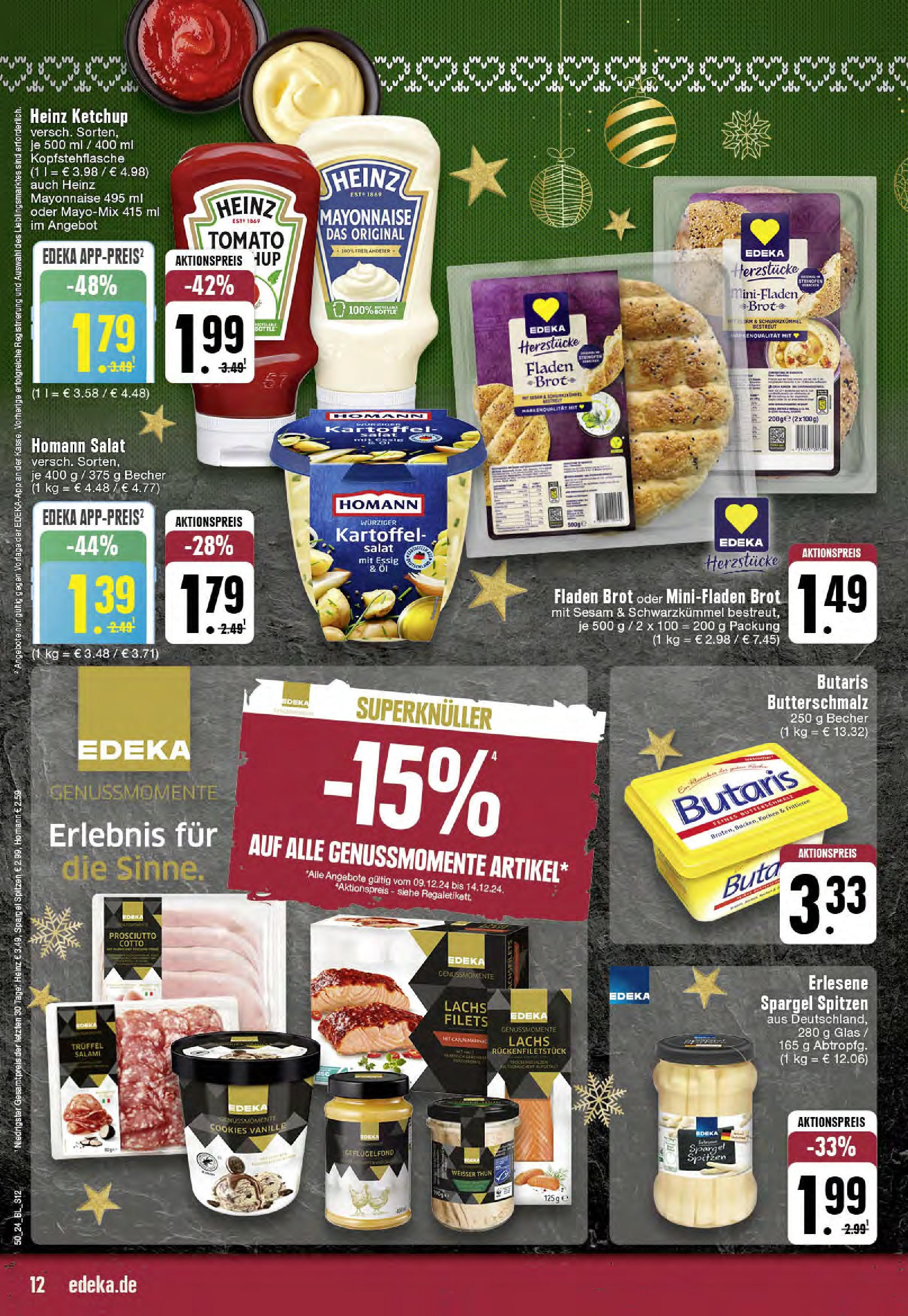 Edeka - EDEKA: Wochenangebote (ab 08.12.2024) » Angebote Online | Seite: 12 | Produkte: Mayonnaise, Brot, Ketchup, Salat