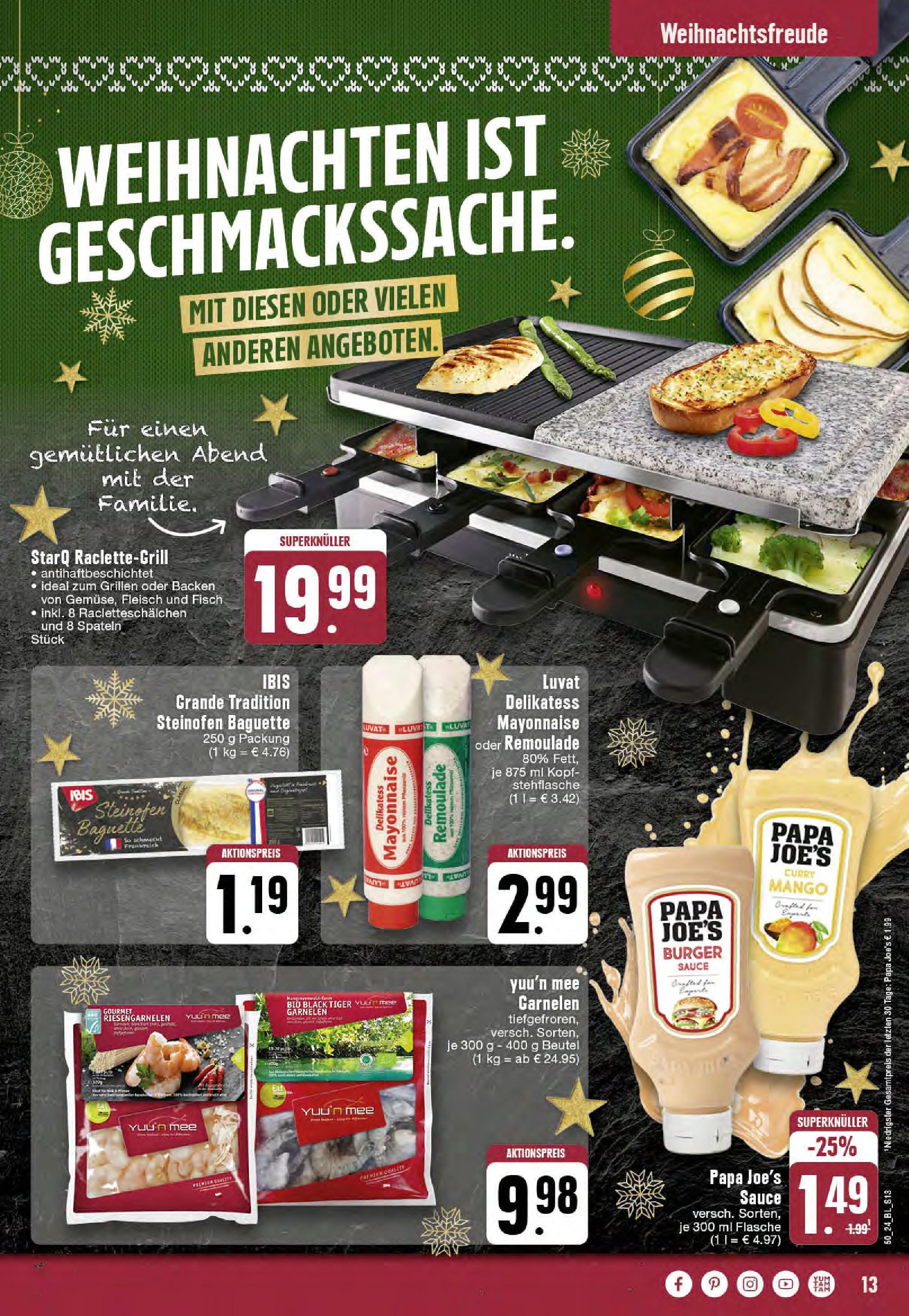 Edeka - EDEKA: Wochenangebote (ab 08.12.2024) » Angebote Online | Seite: 13 | Produkte: Burger, Baguette, Mayonnaise, Mango