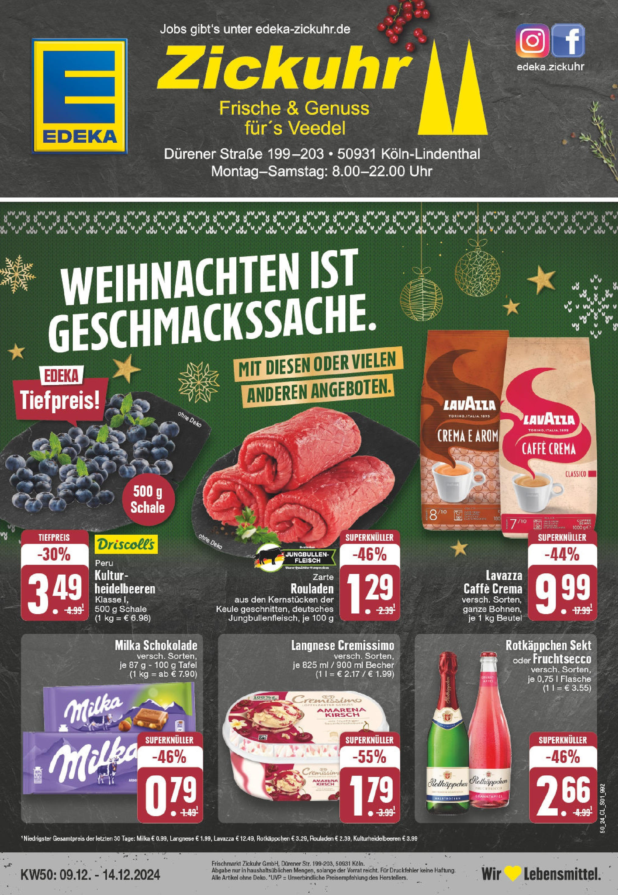 Edeka - EDEKA: Wochenangebote (ab 08.12.2024) » Angebote Online | Seite: 1 | Produkte: Schokolade, Sekt, Milka, Fleisch