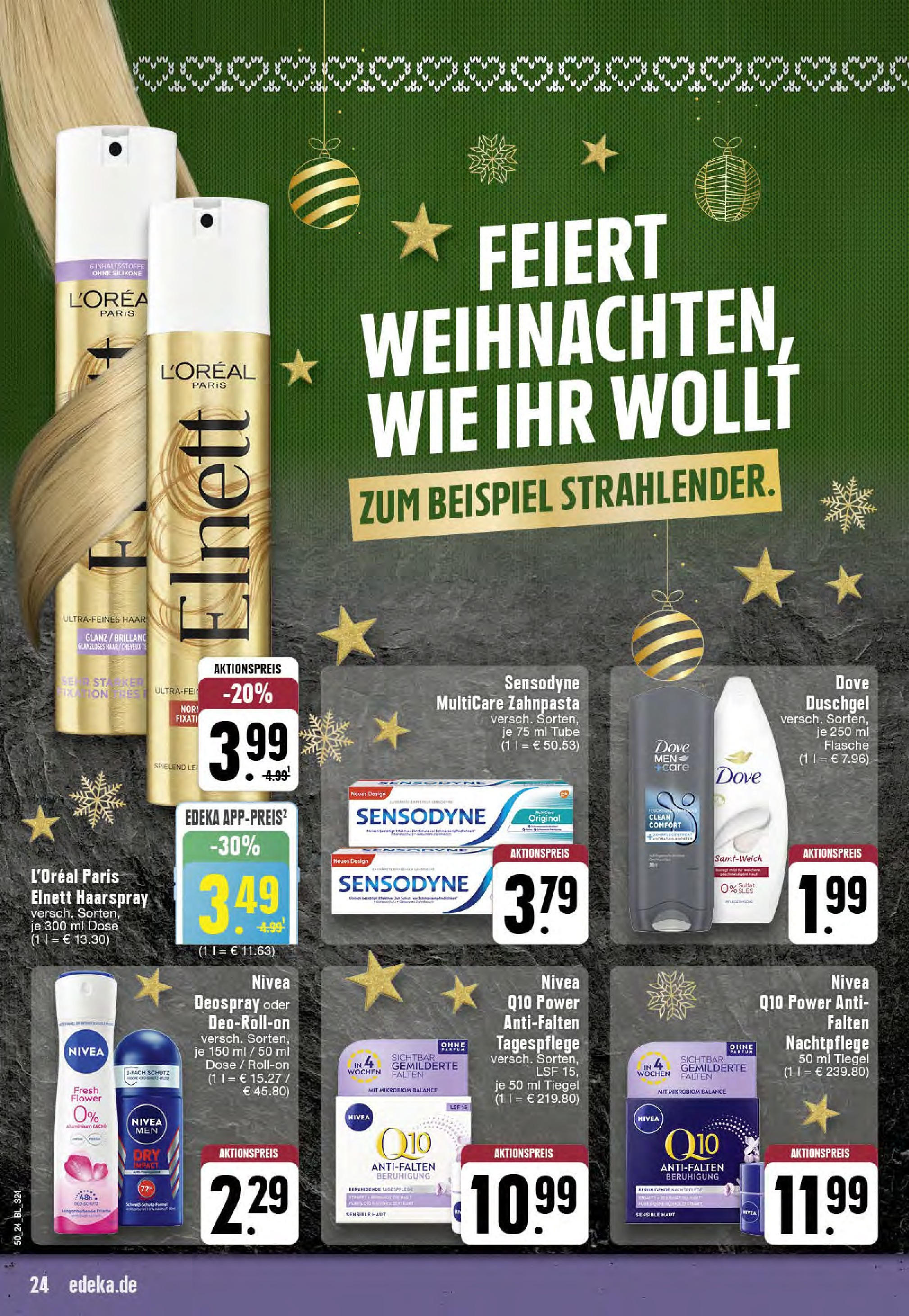 Edeka - EDEKA: Wochenangebote (ab 08.12.2024) » Angebote Online | Seite: 24 | Produkte: Parfüm, Haarspray, Duschgel, Deospray