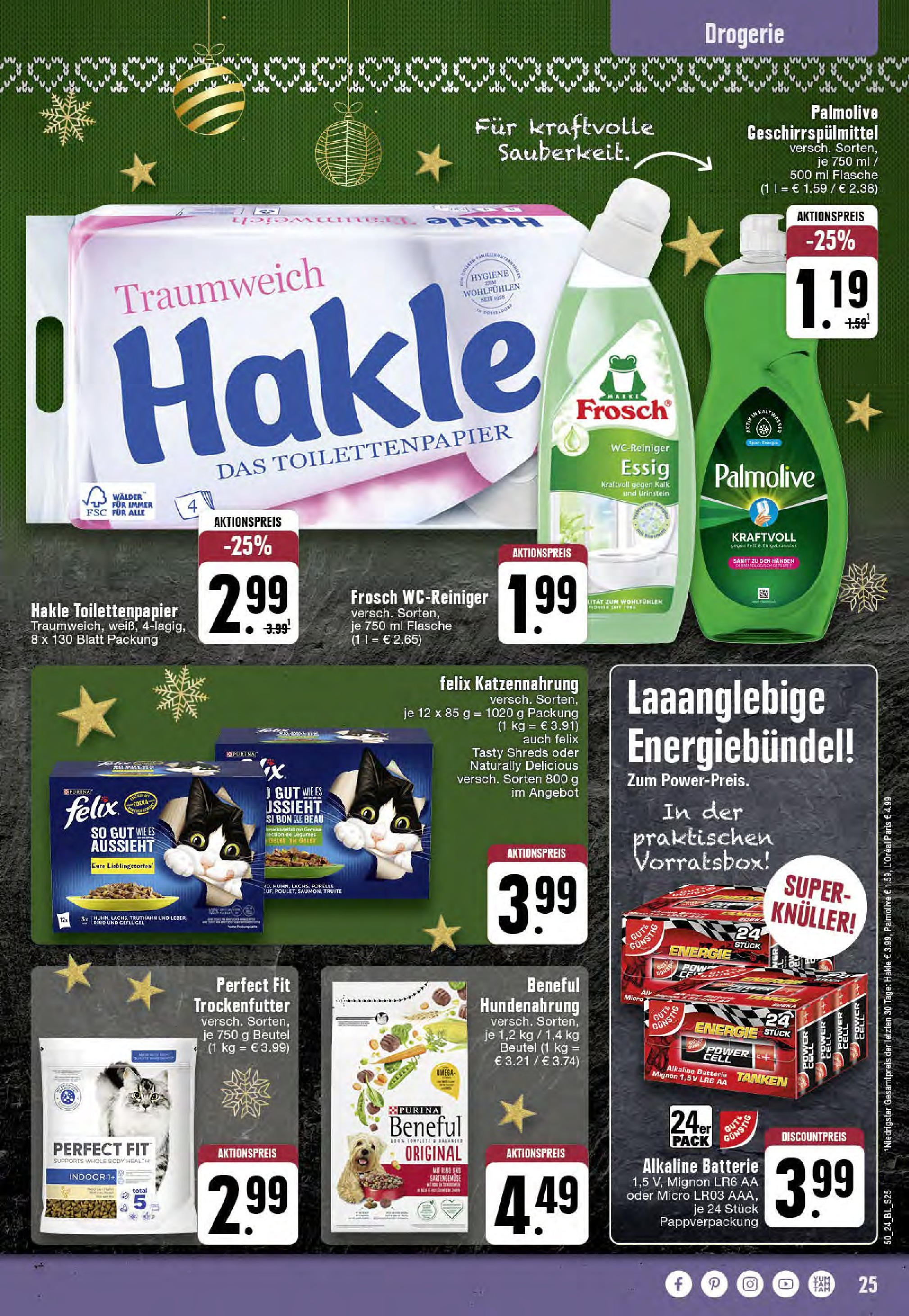 Edeka - EDEKA: Wochenangebote (ab 08.12.2024) » Angebote Online | Seite: 25 | Produkte: Essig, Batterie, Geschirrspülmittel, Toilettenpapier