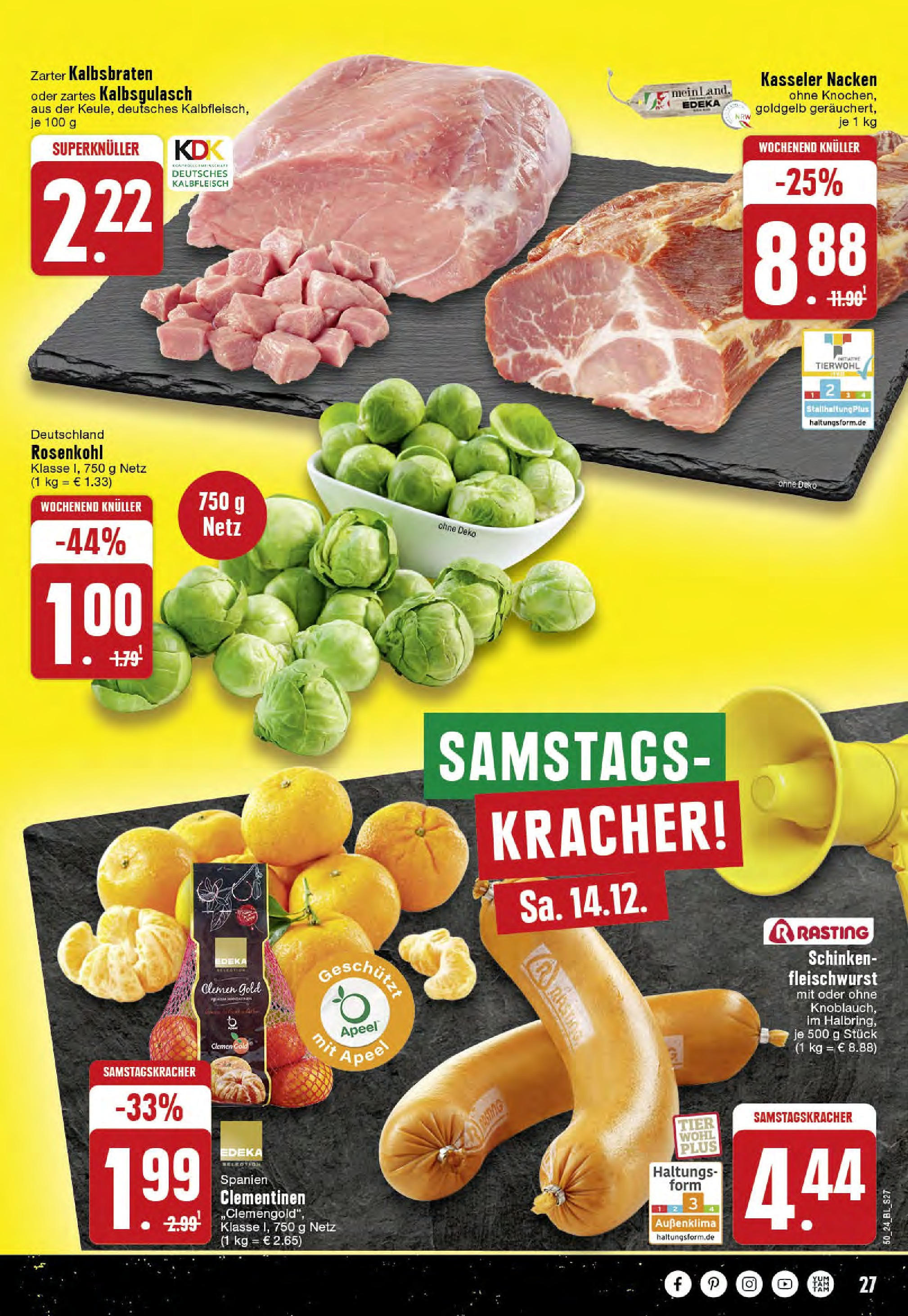 Edeka - EDEKA: Wochenangebote (ab 08.12.2024) » Angebote Online | Seite: 27 | Produkte: Kasseler nacken, Schinken