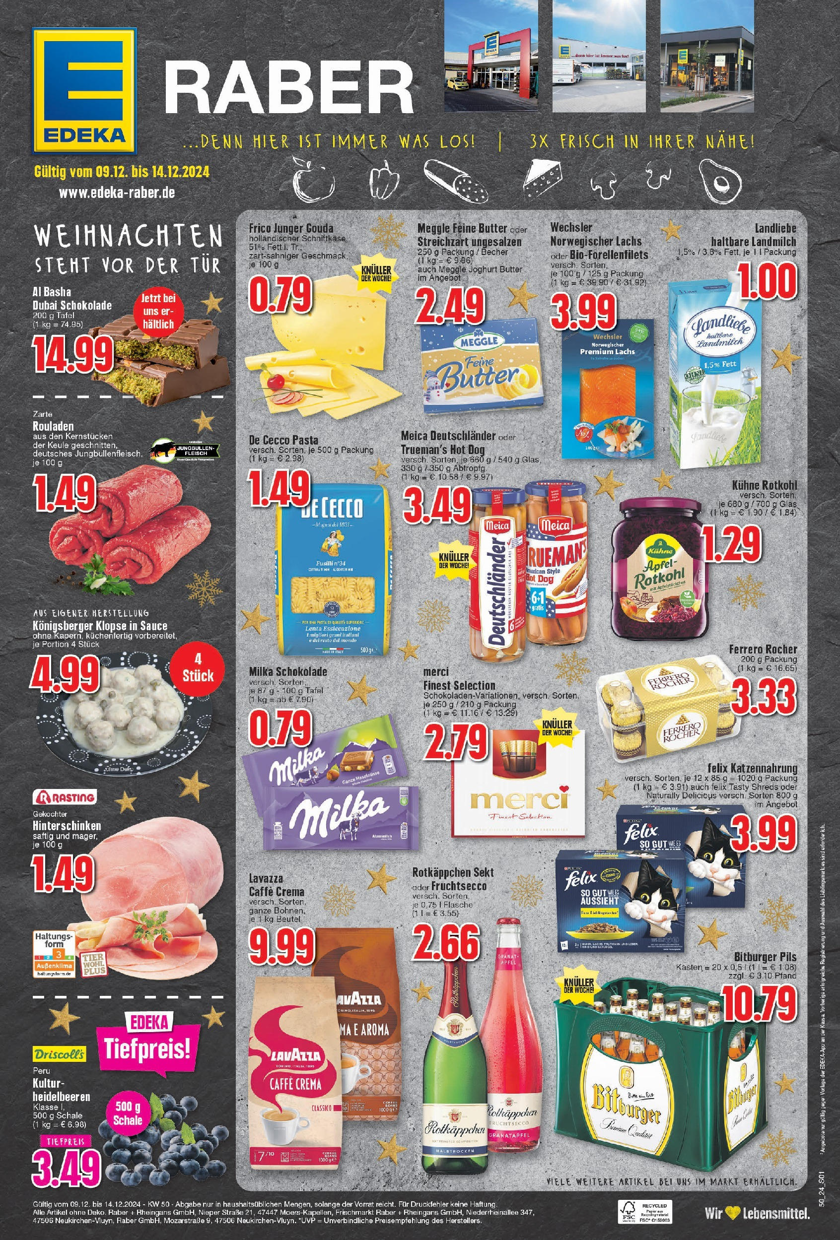 Edeka - Neukirchen-Vluyn, Mozartstraße 9  (ab 09.12.2024) » Angebote Online | Seite: 1 | Produkte: Lavazza, Pils, Milka, Rotkäppchen