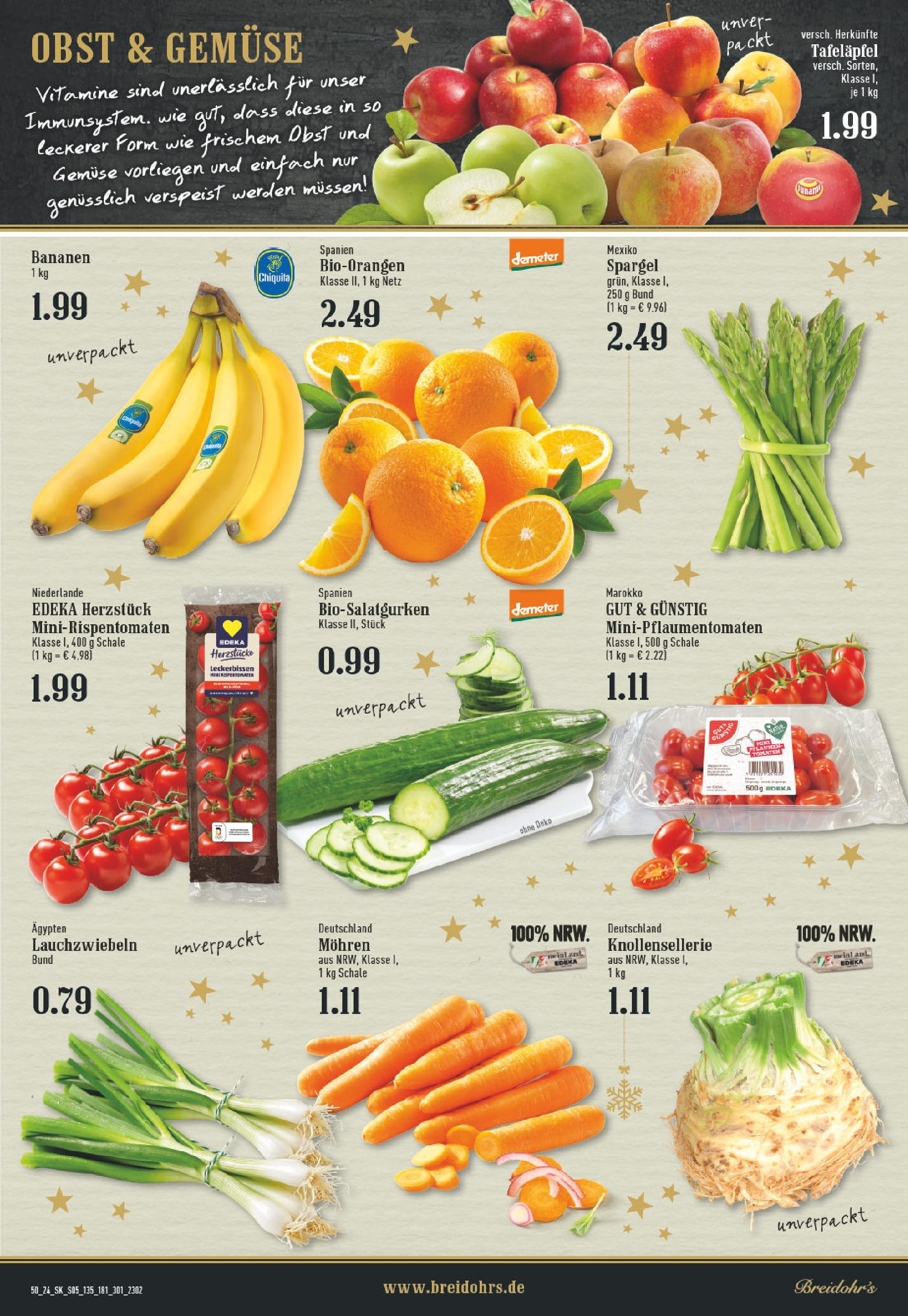 Edeka - EDEKA: Wochenangebote (ab 08.12.2024) » Angebote Online | Seite: 5 | Produkte: Bananen, Spargel, Mohren, Obst