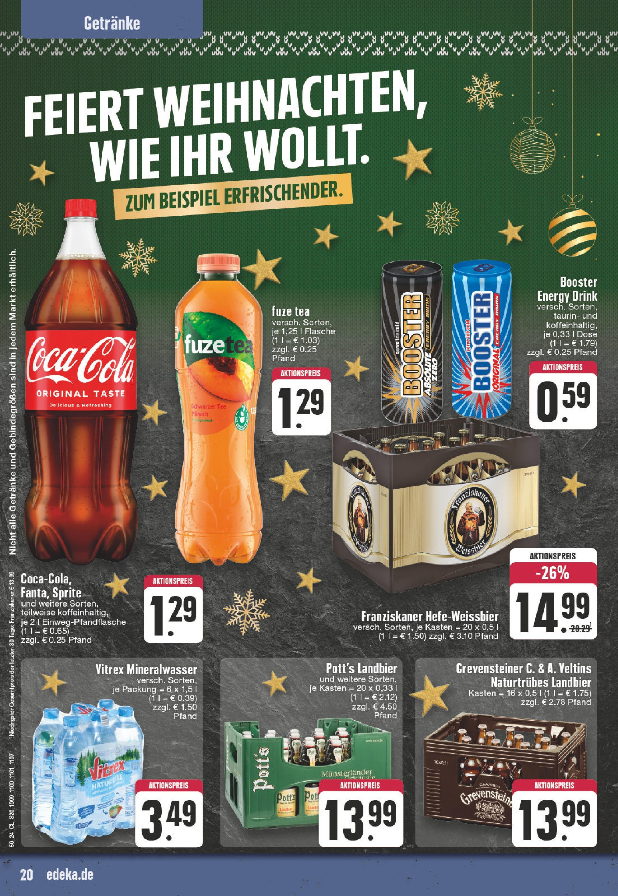 Edeka - EDEKA: Wochenangebote (ab 08.12.2024) » Angebote Online | Seite: 20 | Produkte: Sprite, Energy, Mineralwasser, Tee