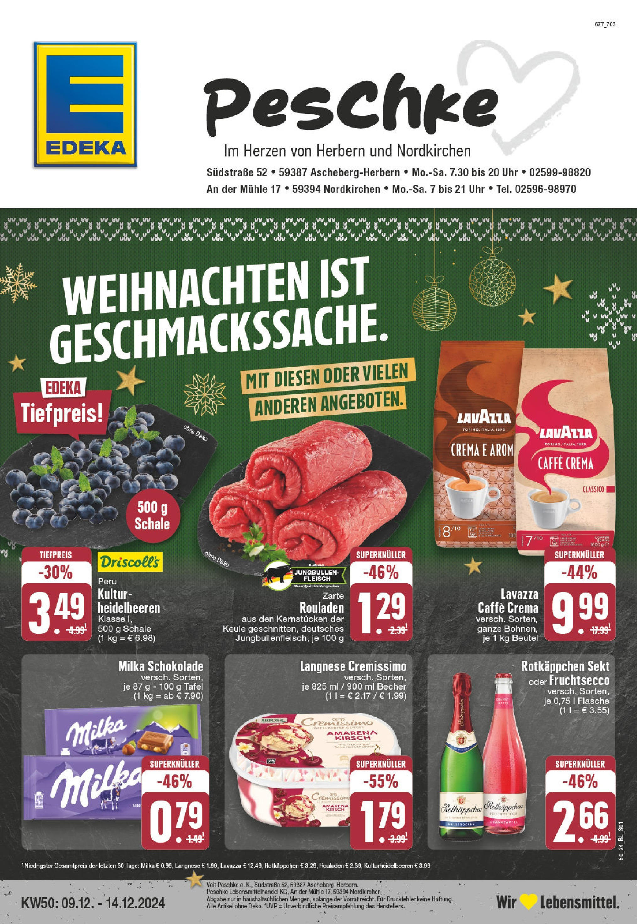 Edeka - EDEKA: Wochenangebote (ab 08.12.2024) » Angebote Online | Seite: 1 | Produkte: Mühle, Schokolade, Sekt, Uhr