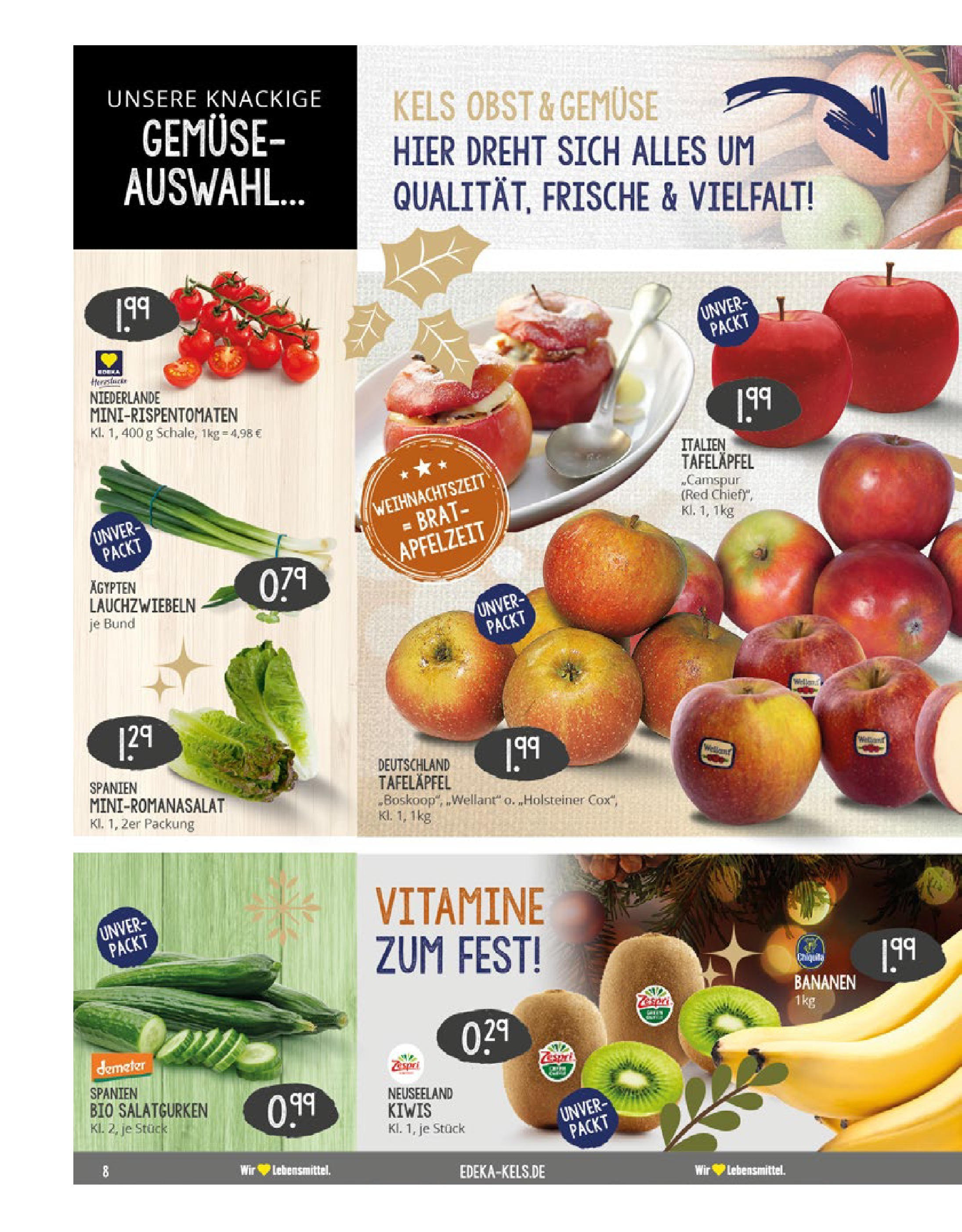 Edeka - EDEKA: Wochenangebote (ab 08.12.2024) » Angebote Online | Seite: 8 | Produkte: Bananen, Gemüse, Obst