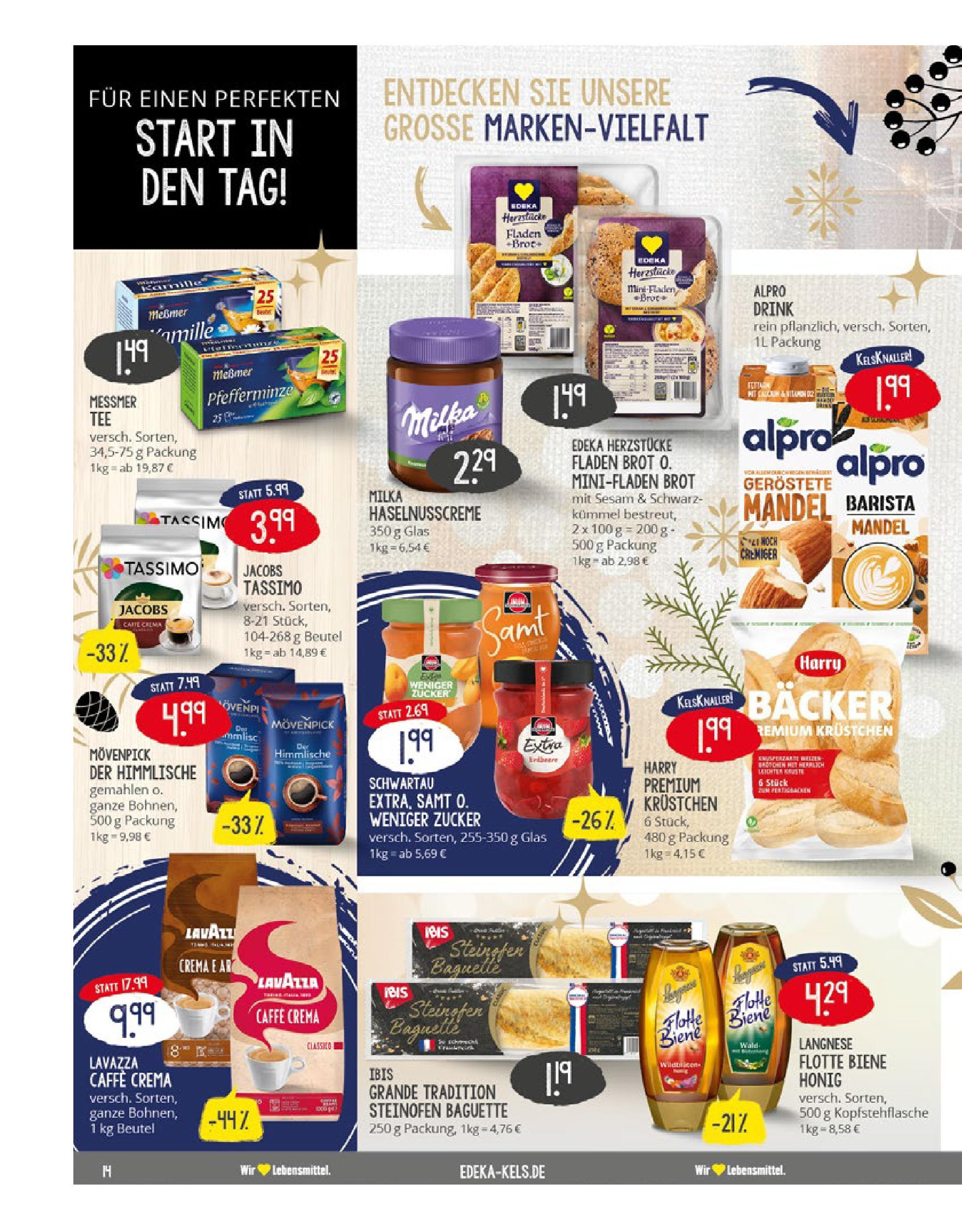 Edeka - EDEKA: Wochenangebote (ab 08.12.2024) » Angebote Online | Seite: 14 | Produkte: Lavazza, Messmer, Alpro, Tassimo