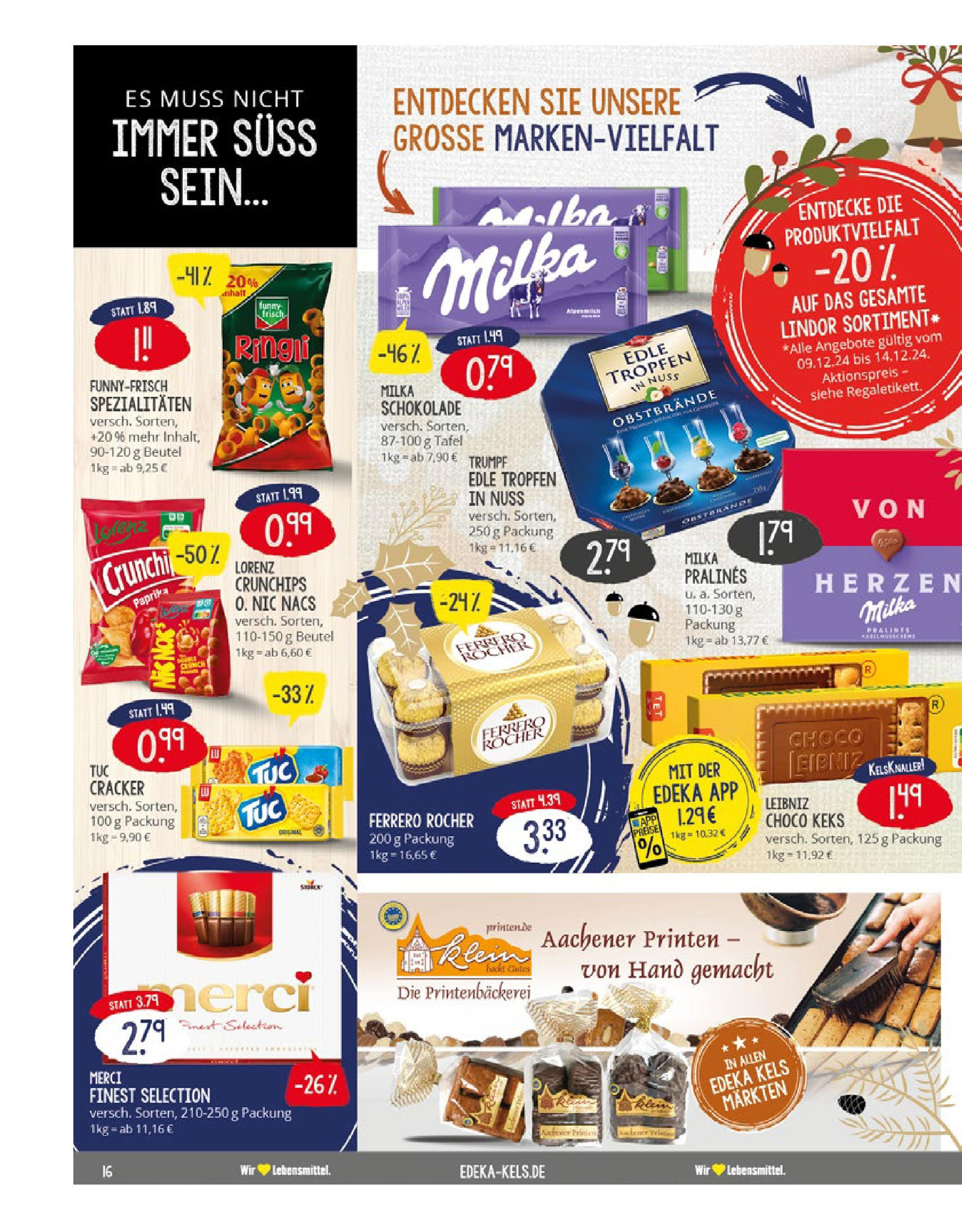 Edeka - EDEKA: Wochenangebote (ab 08.12.2024) » Angebote Online | Seite: 16 | Produkte: Merci, Ferrero rocher, Schokolade, Milka