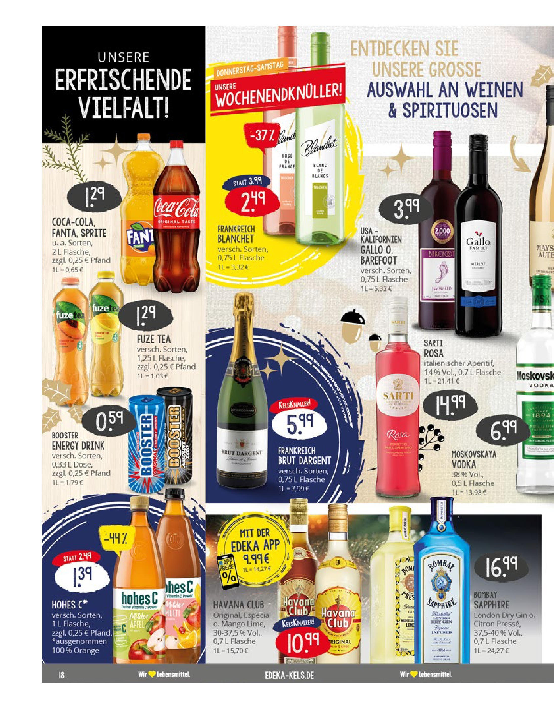 Edeka - EDEKA: Wochenangebote (ab 08.12.2024) » Angebote Online | Seite: 18 | Produkte: Mango, Brut dargent, Vodka, Gin