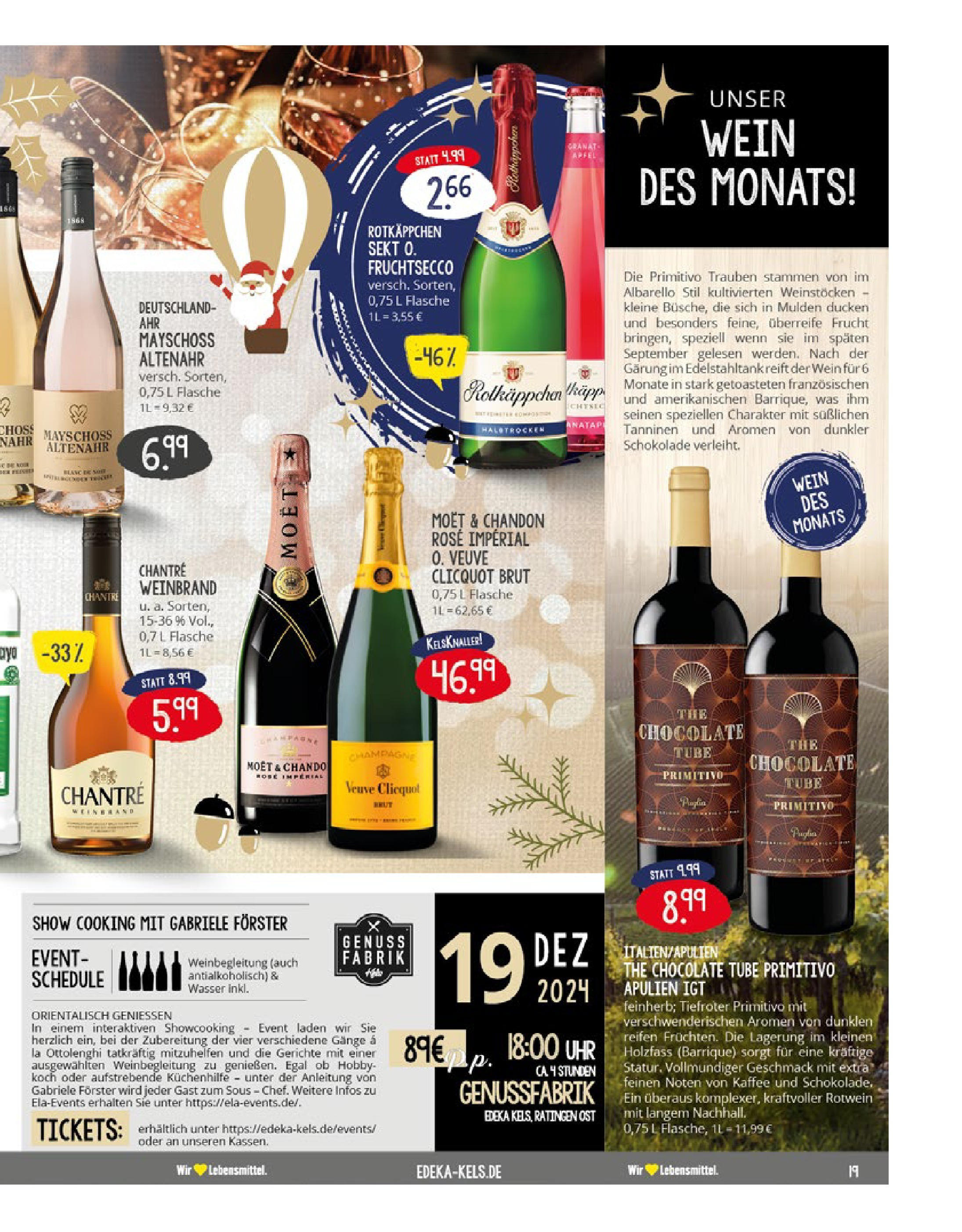 Edeka - EDEKA: Wochenangebote (ab 08.12.2024) » Angebote Online | Seite: 19 | Produkte: Fruchtsecco, Wasser, Chantré, Uhr