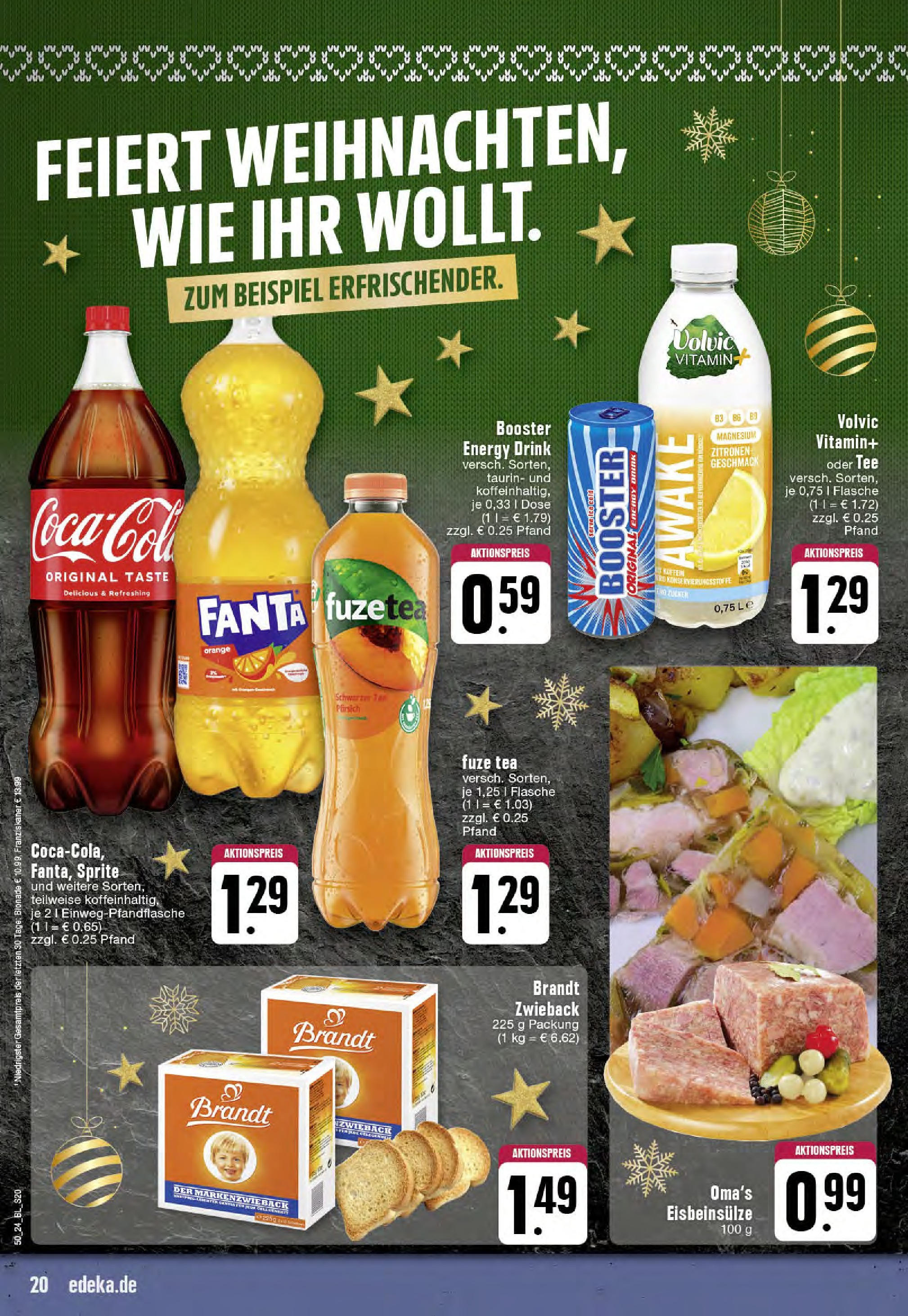 Edeka - EDEKA: Wochenangebote (ab 08.12.2024) » Angebote Online | Seite: 20 | Produkte: Fuze tea, Sprite, Pfirsich, Zitronen