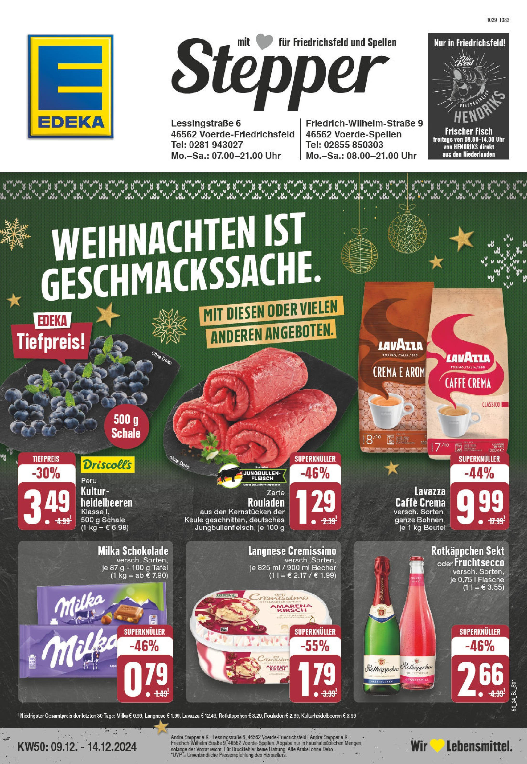 Edeka - EDEKA: Wochenangebote (ab 08.12.2024) » Angebote Online | Seite: 1 | Produkte: Langnese cremissimo, Cremissimo, Heidelbeeren, Rotkäppchen