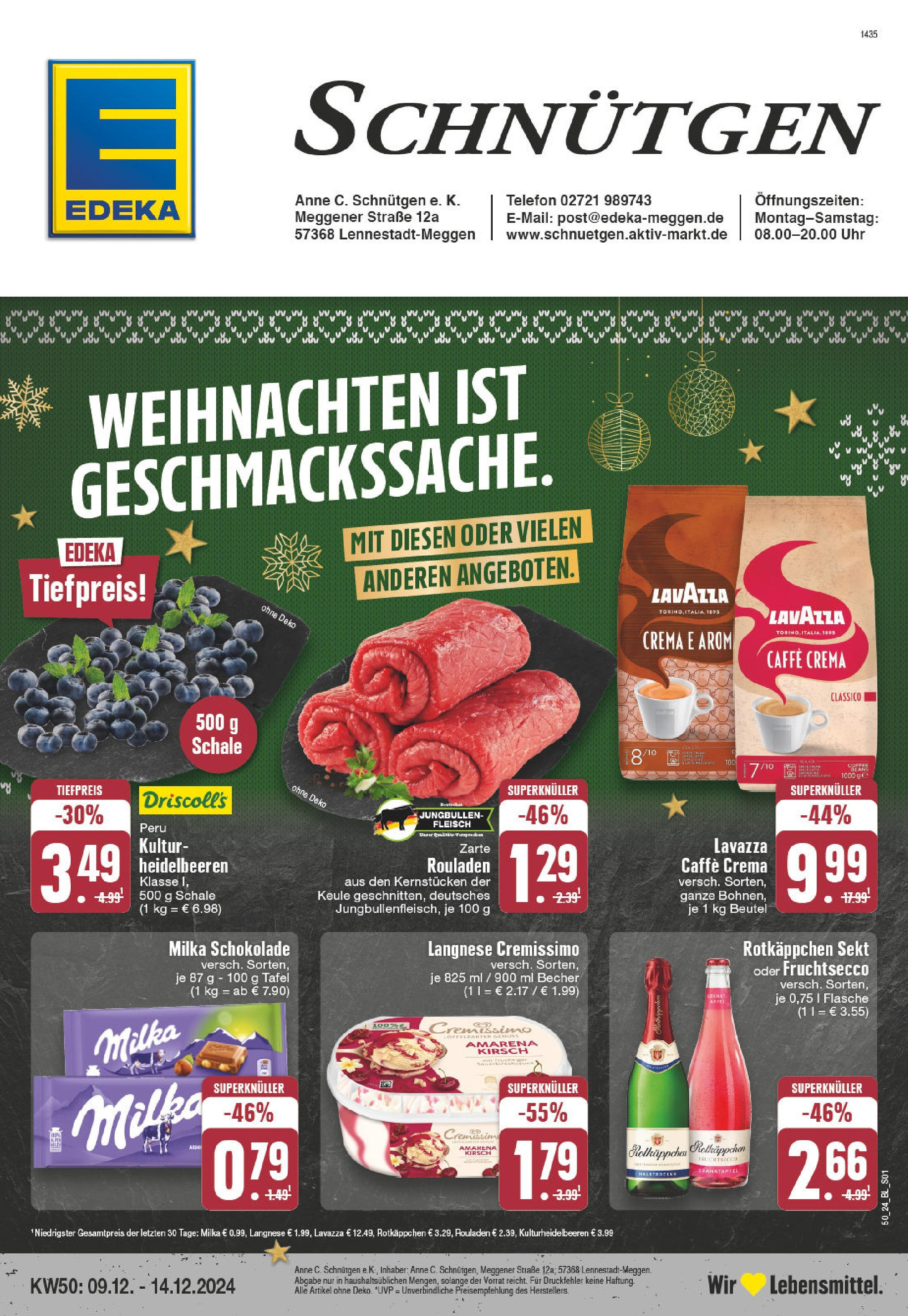 Edeka - EDEKA: Wochenangebote (ab 08.12.2024) » Angebote Online | Seite: 1 | Produkte: Lavazza, Langnese, Langnese cremissimo, Milka schokolade