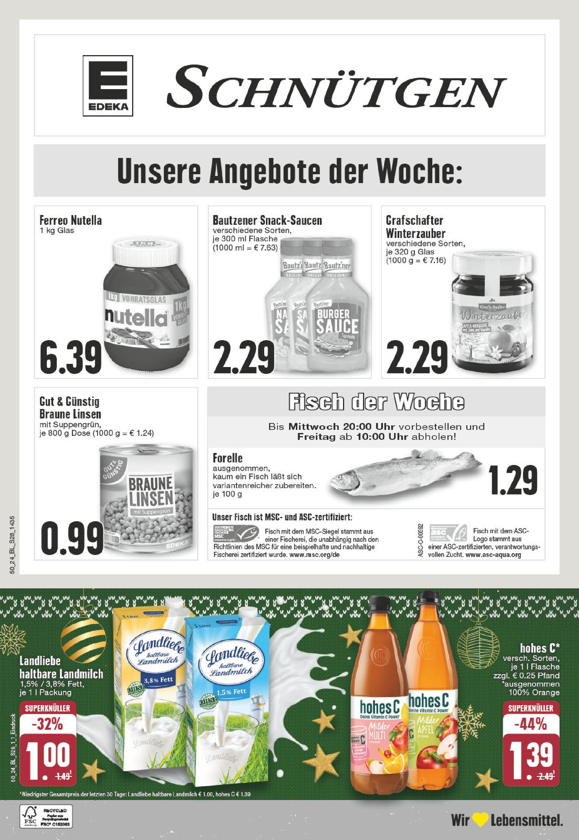 Edeka - EDEKA: Wochenangebote (ab 08.12.2024) » Angebote Online | Seite: 28 | Produkte: Burger, Äpfel, Fisch, Hohes c